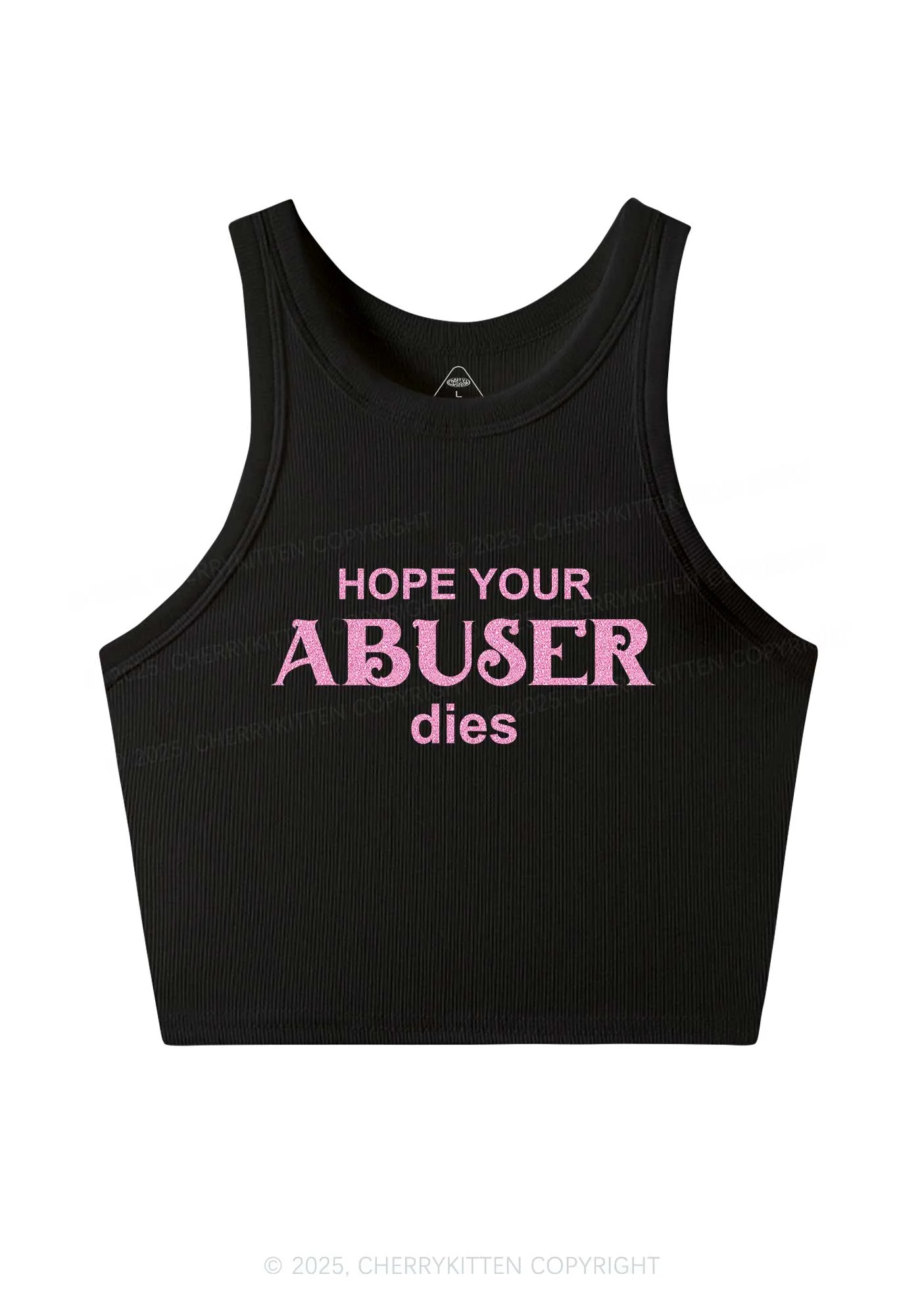 Glitter Abuser Dies Y2K Crop Tank Top Cherrykitten - Image 4