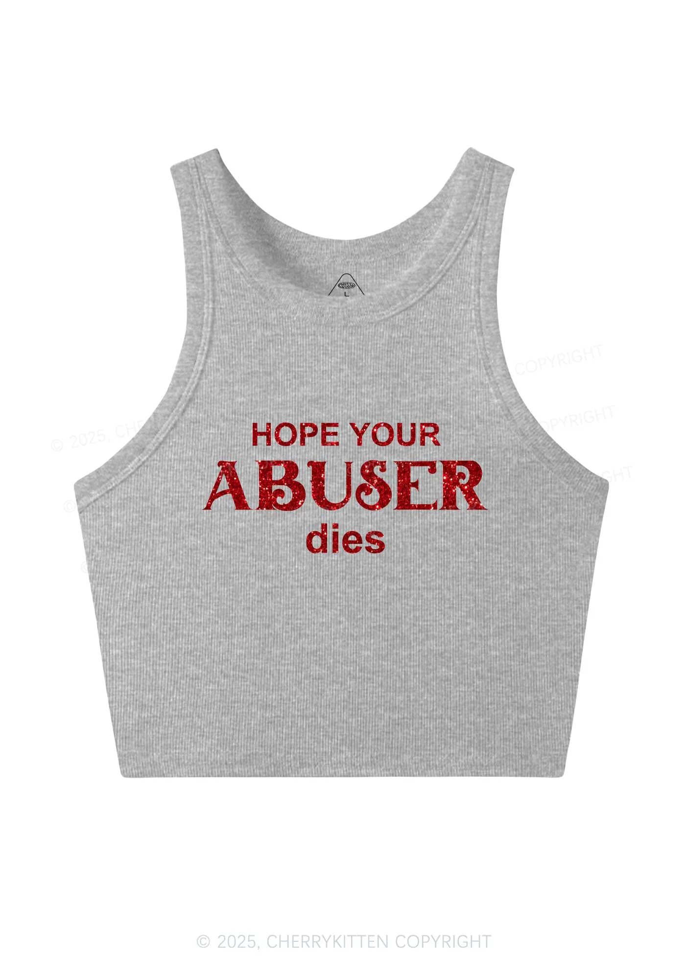 Glitter Abuser Dies Y2K Crop Tank Top Cherrykitten - Image 5