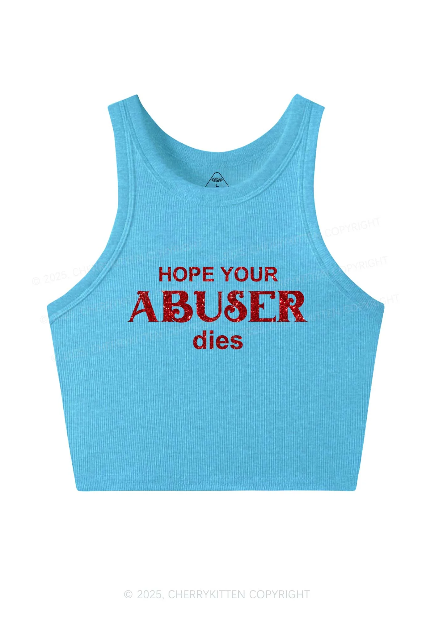 Glitter Abuser Dies Y2K Crop Tank Top Cherrykitten - Image 6