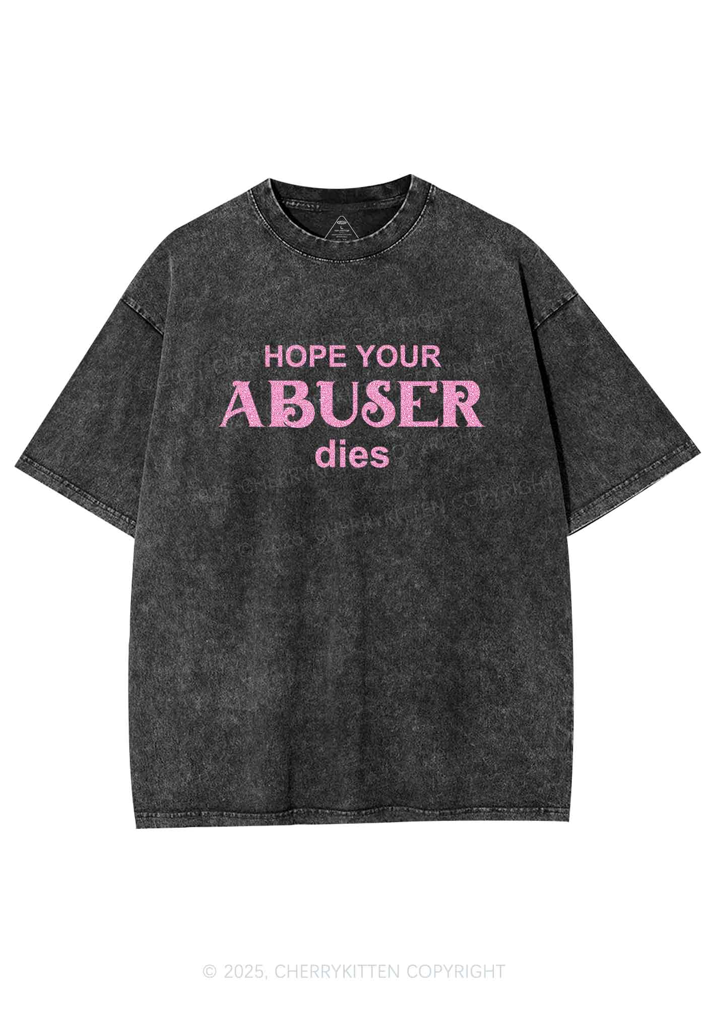 Glitter Abuser Dies Y2K Shirts Washed Tee Cherrykitten - Image 4