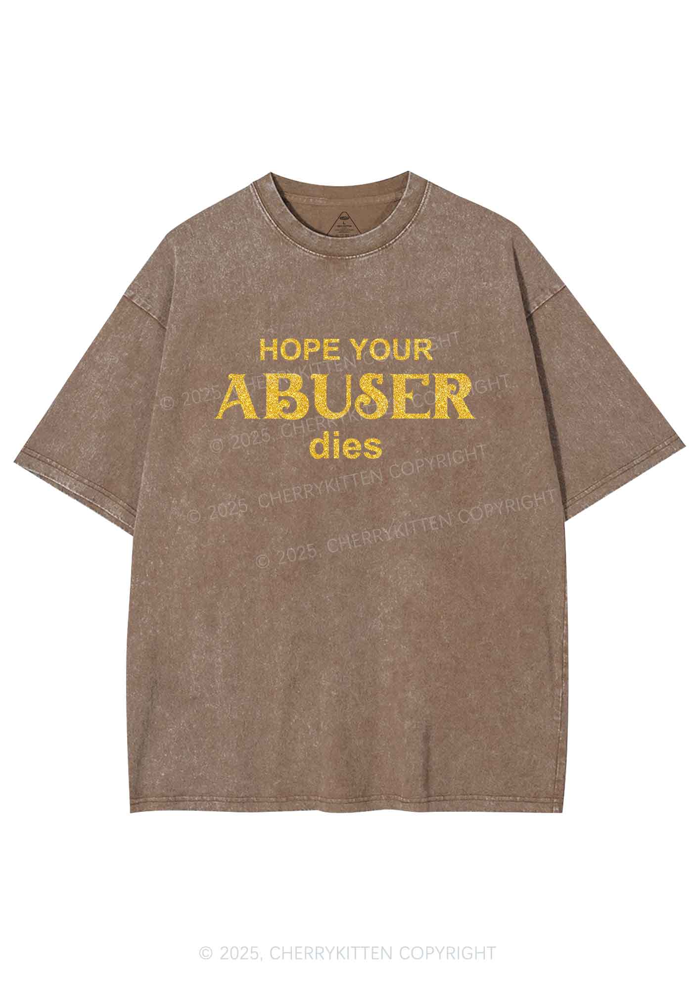 Glitter Abuser Dies Y2K Shirts Washed Tee Cherrykitten - Image 7