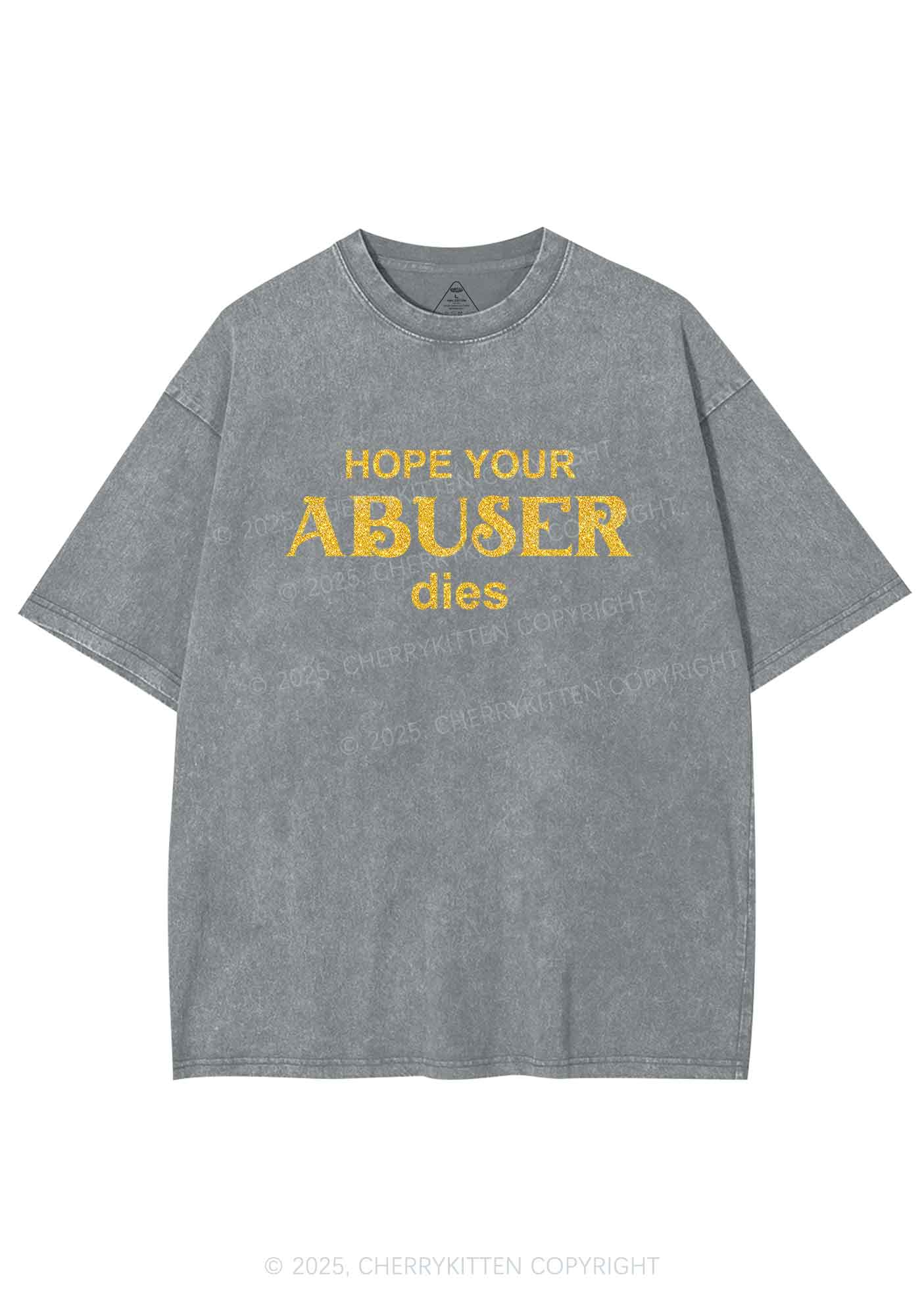 Glitter Abuser Dies Y2K Shirts Washed Tee Cherrykitten - Image 8