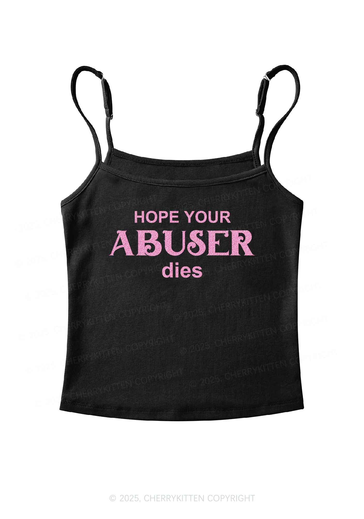 Glitter Abuser Dies Y2K Spaghetti Strap Cami Cherrykitten - Image 4