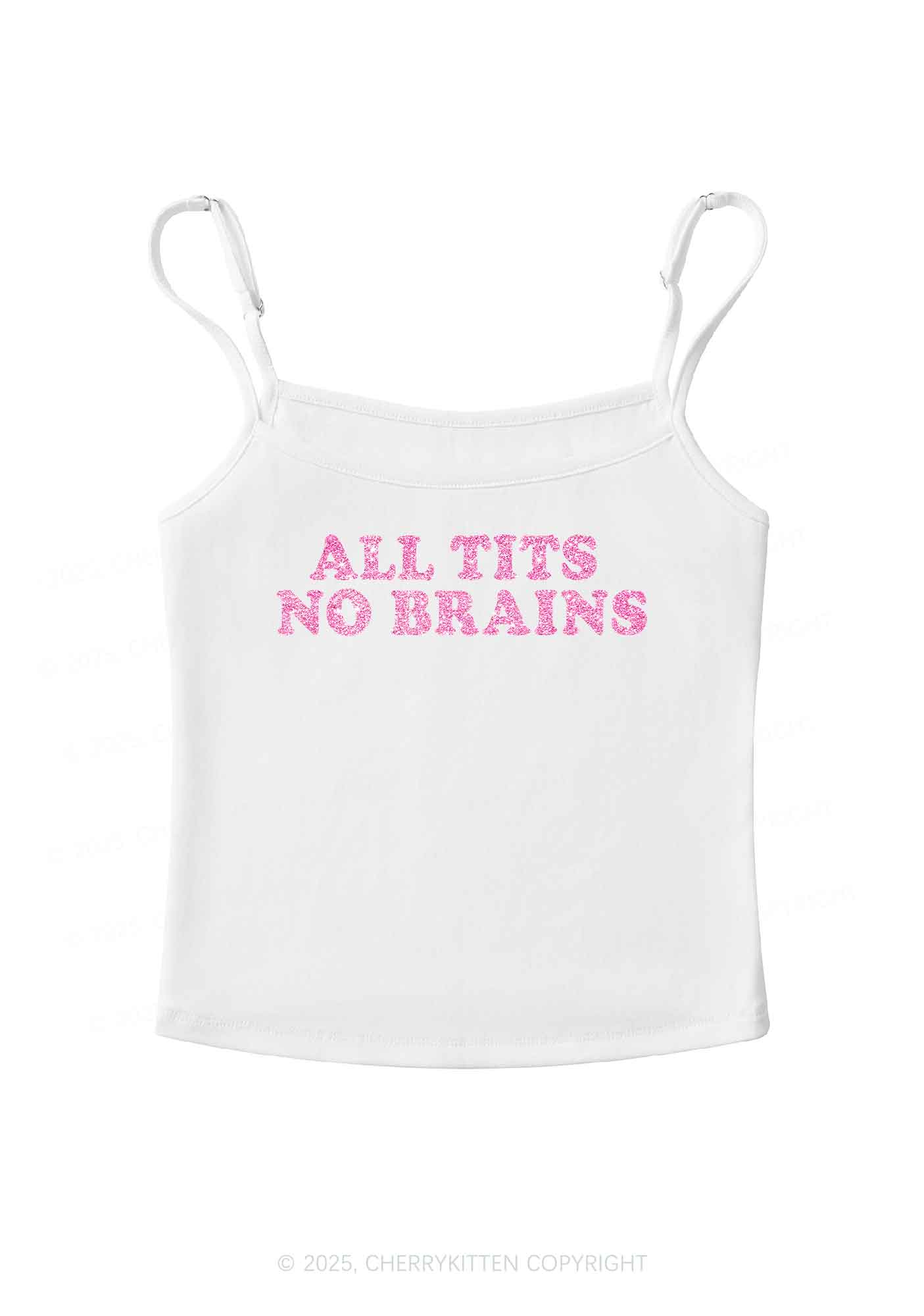 Glitter All Txts No Brains Y2K Spaghetti Strap Cami Cherrykitten - Image 6