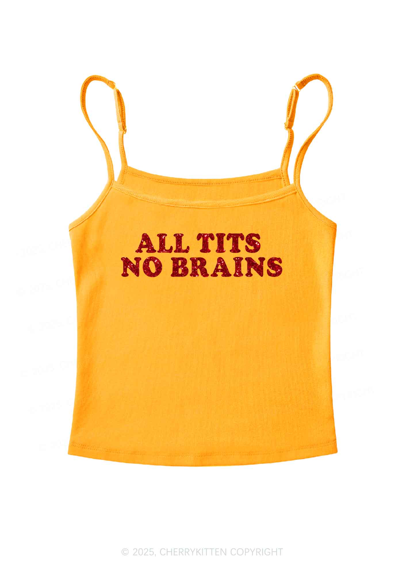 Glitter All Txts No Brains Y2K Spaghetti Strap Cami Cherrykitten - Image 8
