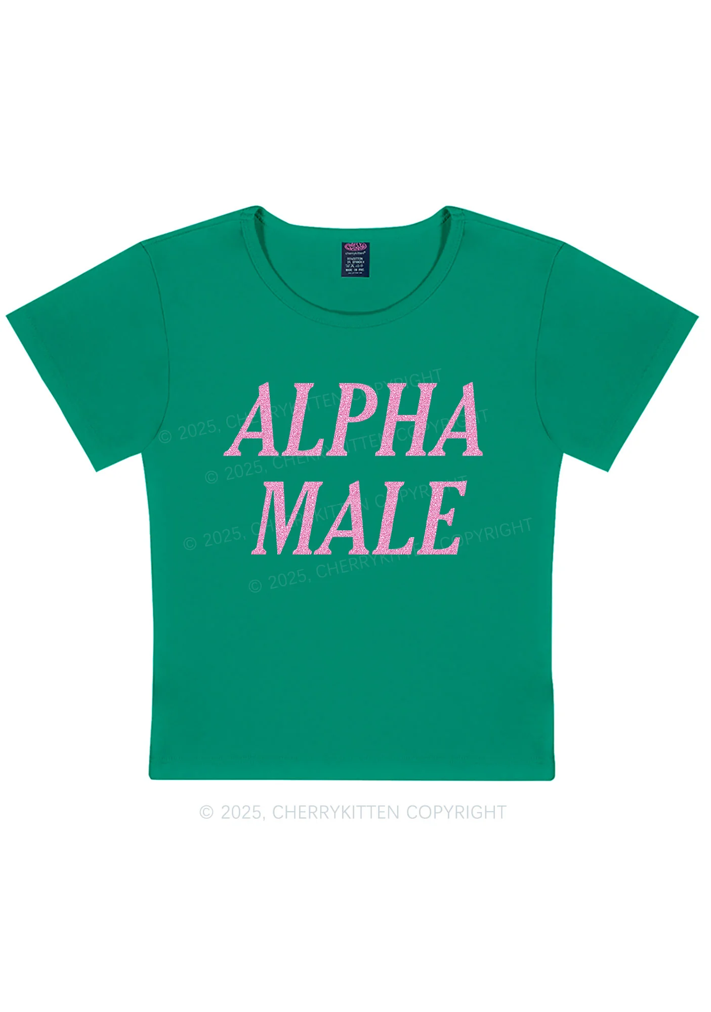 Glitter Alpha Male Y2K Baby Tee Cherrykitten - Image 11