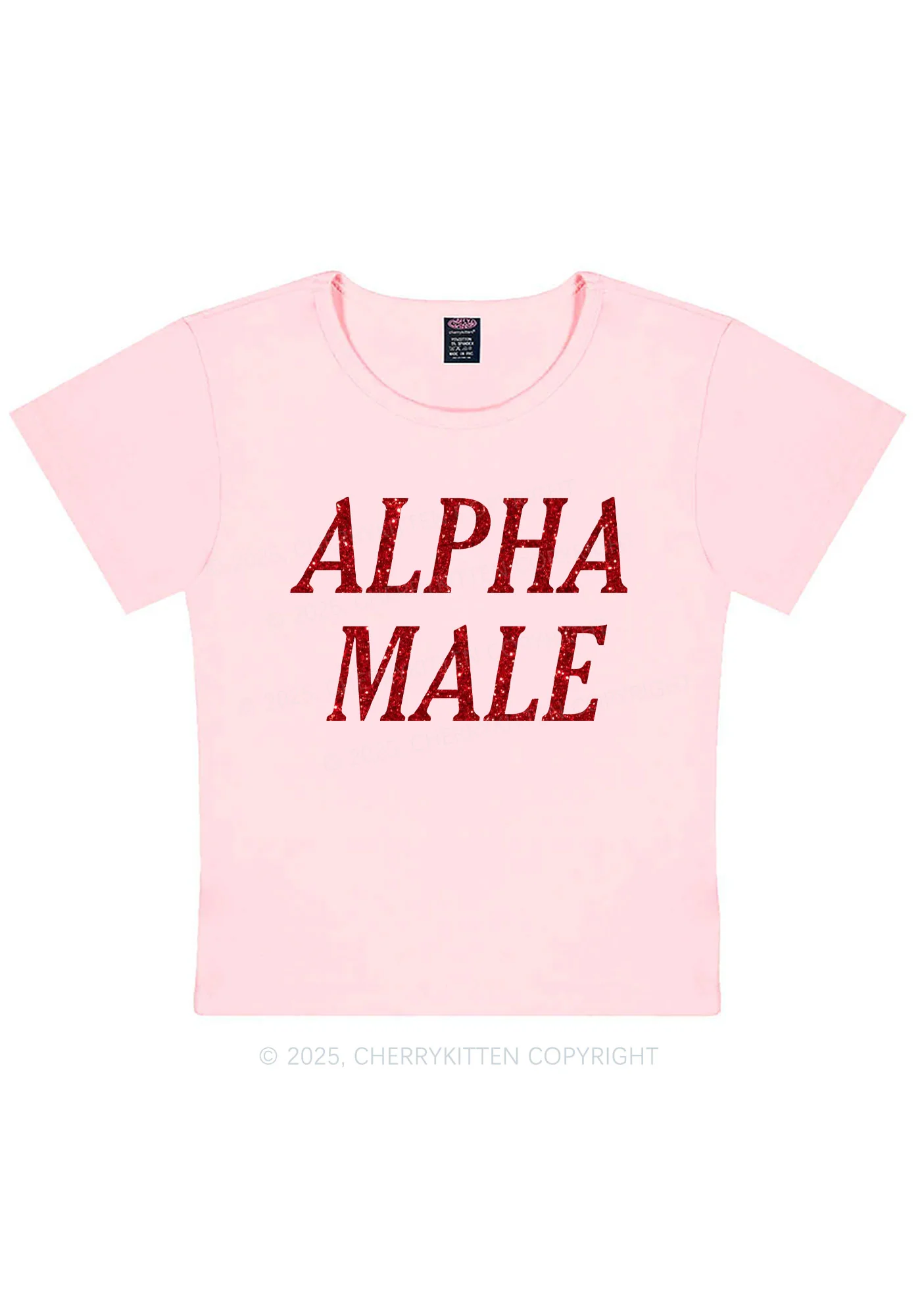 Glitter Alpha Male Y2K Baby Tee Cherrykitten - Image 12