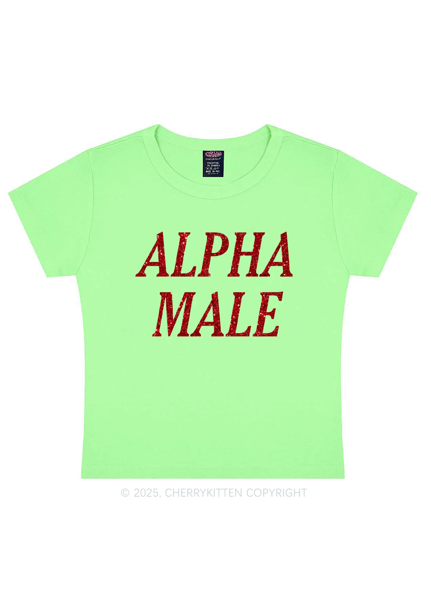 Glitter Alpha Male Y2K Baby Tee Cherrykitten - Image 13