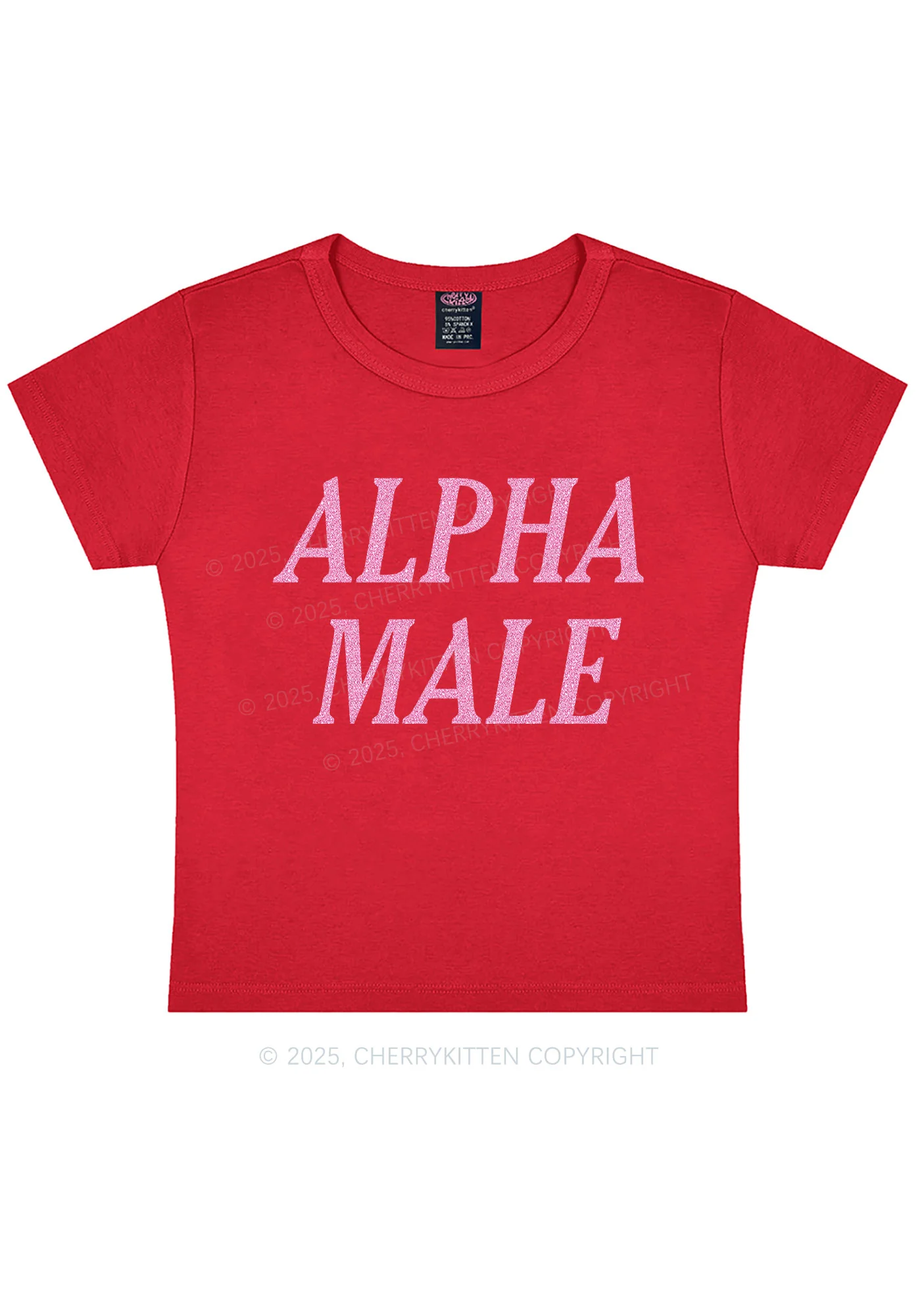 Glitter Alpha Male Y2K Baby Tee Cherrykitten - Image 6