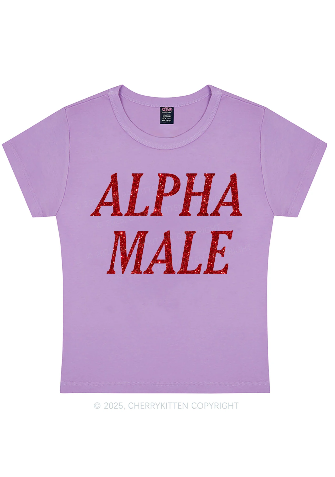 Glitter Alpha Male Y2K Baby Tee Cherrykitten - Image 8