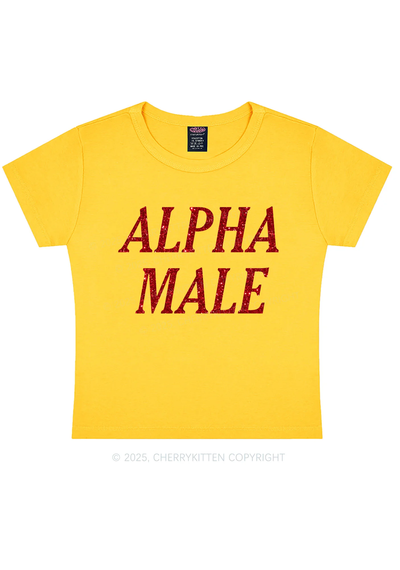 Glitter Alpha Male Y2K Baby Tee Cherrykitten - Image 9