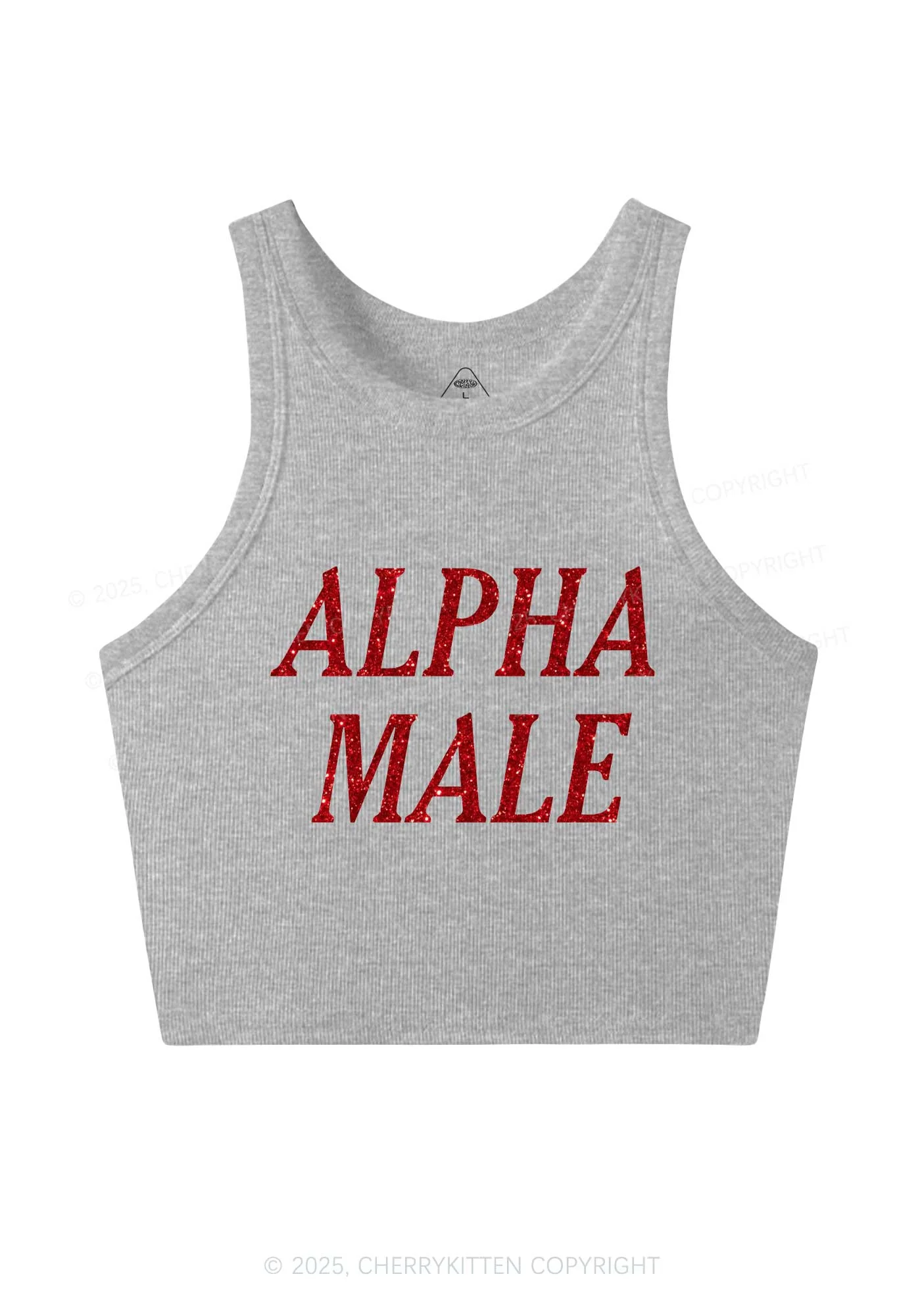 Glitter Alpha Male Y2K Crop Tank Top Cherrykitten - Image 4