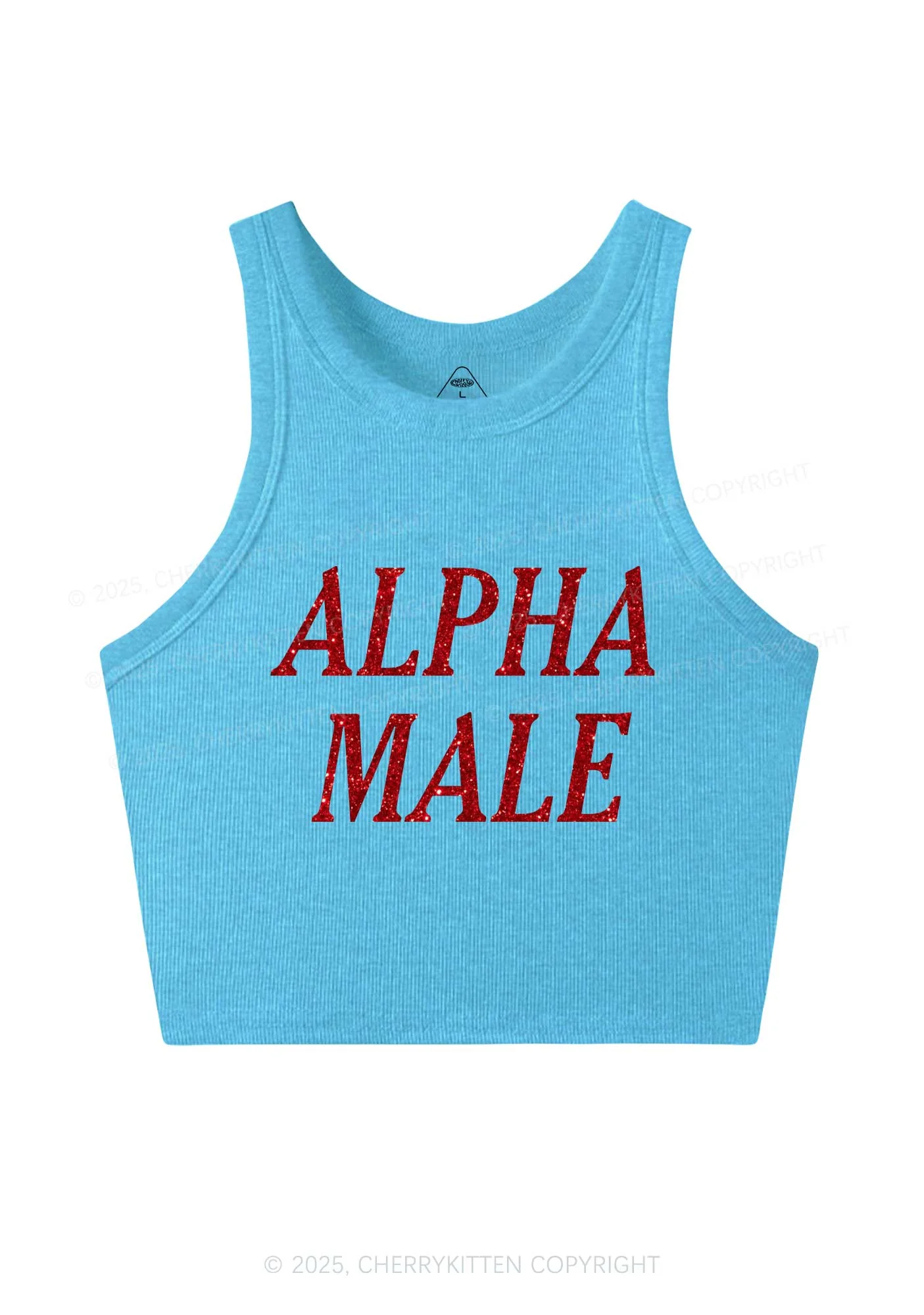 Glitter Alpha Male Y2K Crop Tank Top Cherrykitten - Image 5