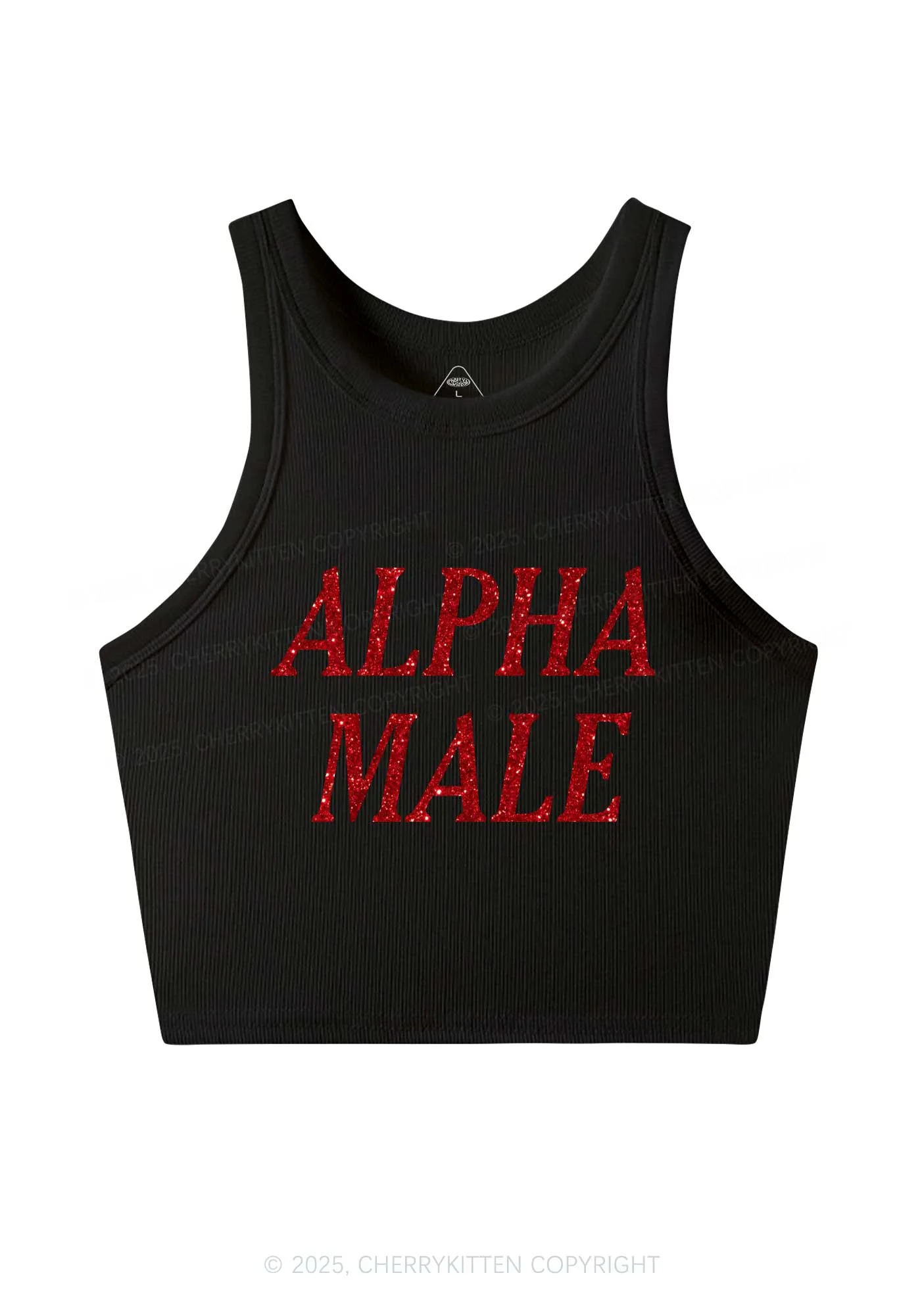 Glitter Alpha Male Y2K Crop Tank Top Cherrykitten - Image 6