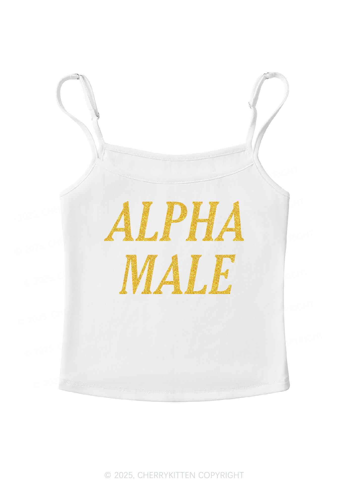 Glitter Alpha Male Y2K Spaghetti Strap Cami Cherrykitten - Image 4