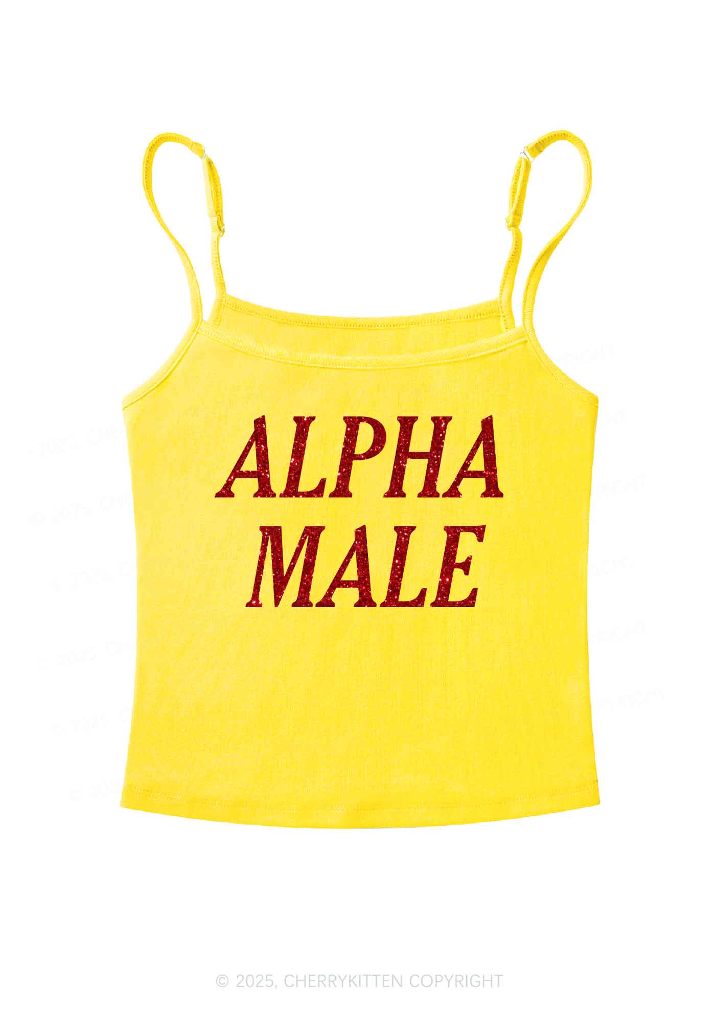 Glitter Alpha Male Y2K Spaghetti Strap Cami Cherrykitten - Image 7