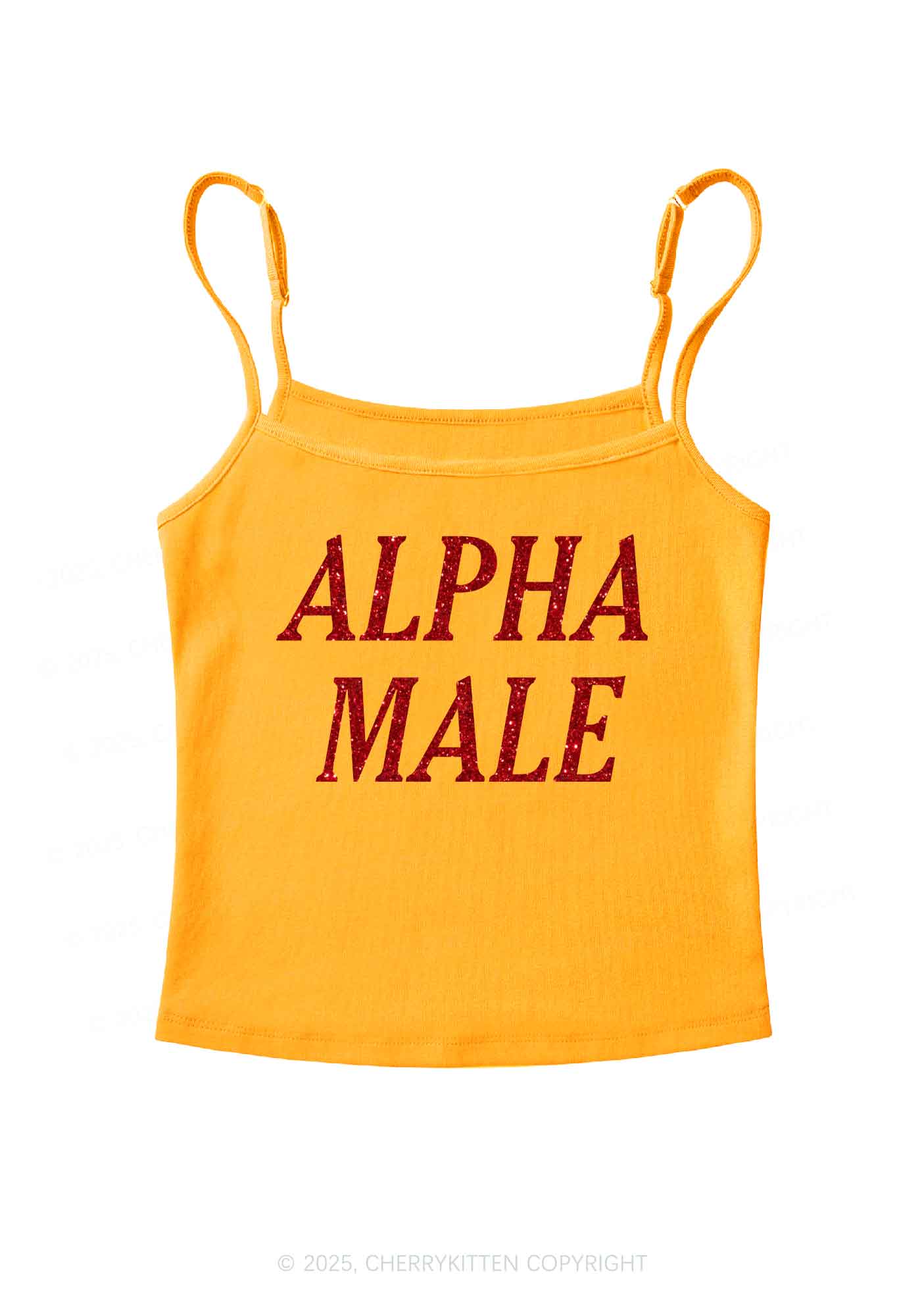 Glitter Alpha Male Y2K Spaghetti Strap Cami Cherrykitten - Image 8