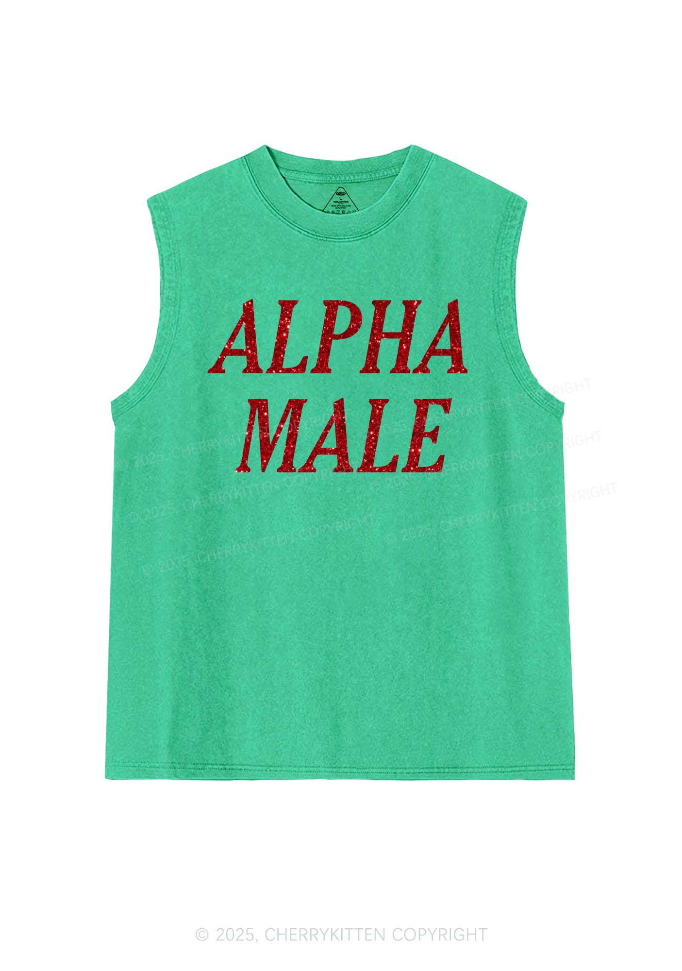 Glitter Alpha Male Y2K Washed Muscle Tank Cherrykitten - Image 6