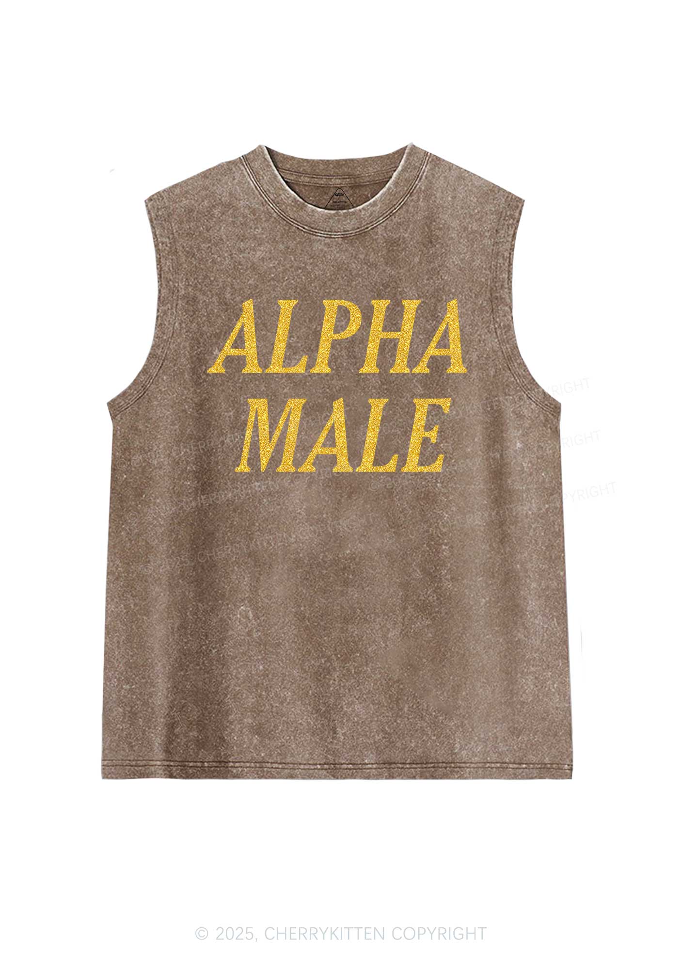 Glitter Alpha Male Y2K Washed Muscle Tank Cherrykitten - Image 8