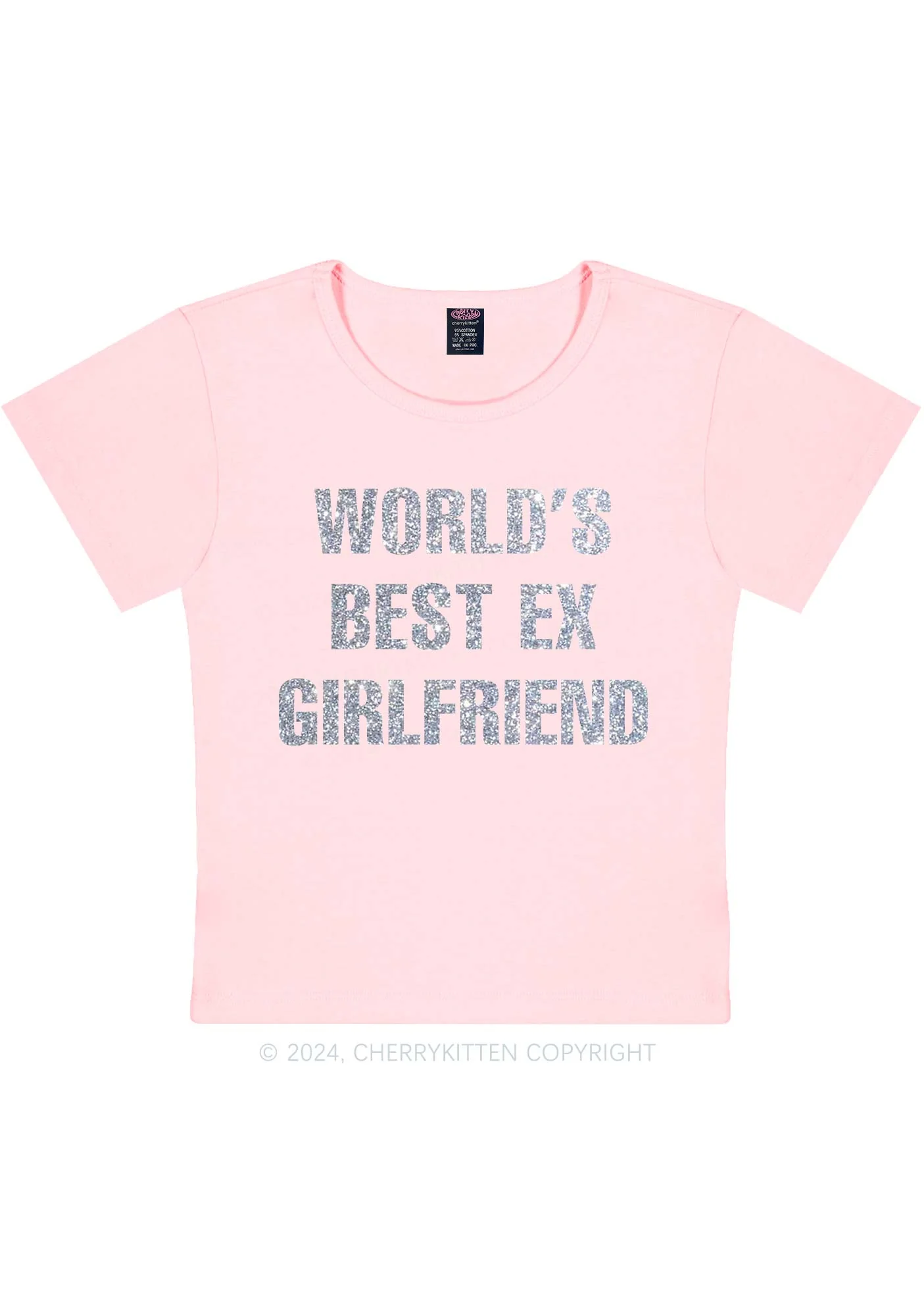 Glitter Best Ex Girlfriend Y2K Baby Tee Cherrykitten - Image 11