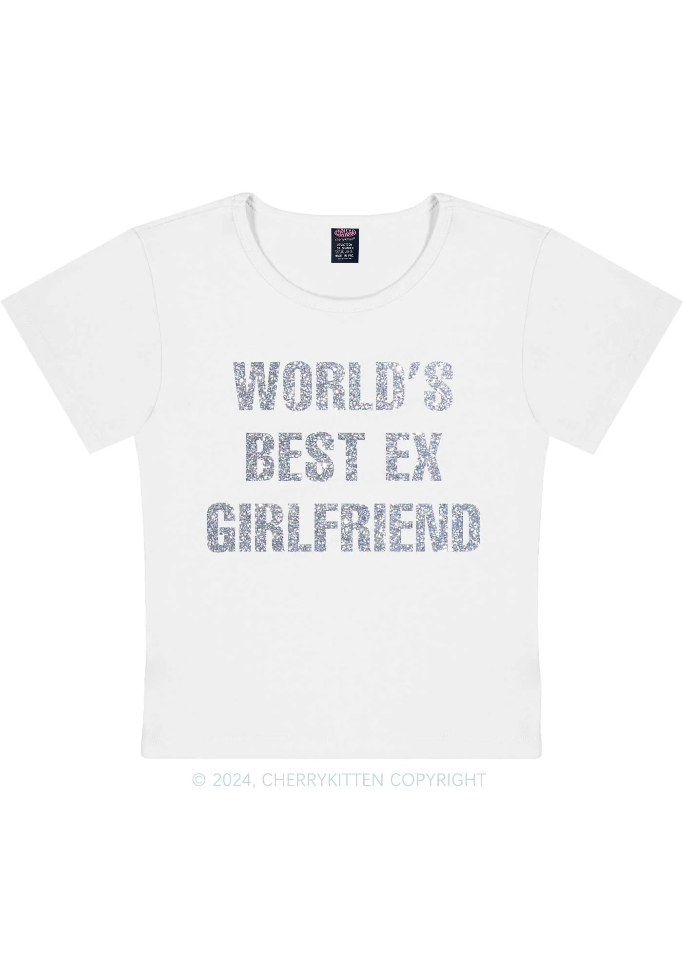 Glitter Best Ex Girlfriend Y2K Baby Tee Cherrykitten - Image 4