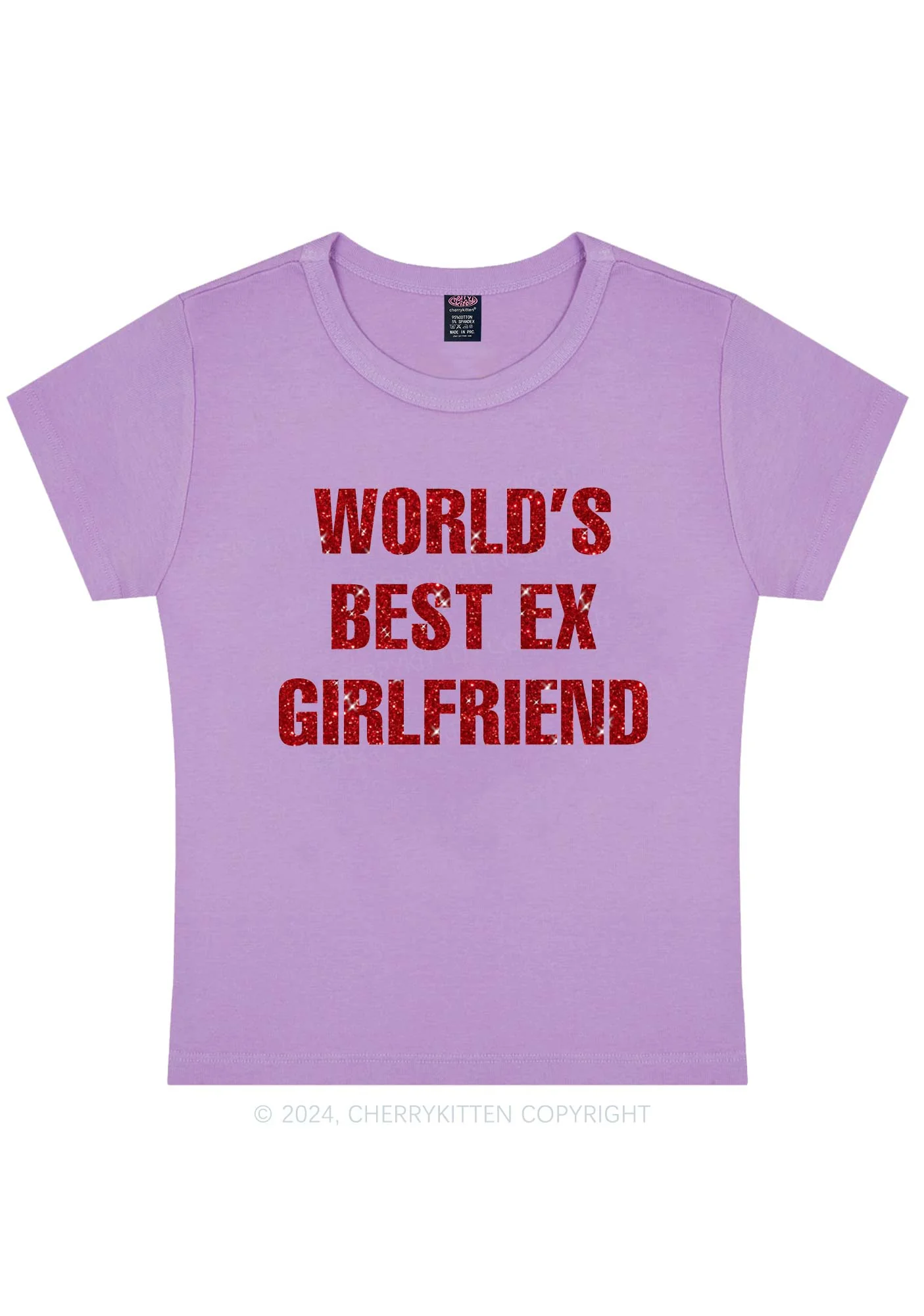 Glitter Best Ex Girlfriend Y2K Baby Tee Cherrykitten - Image 5