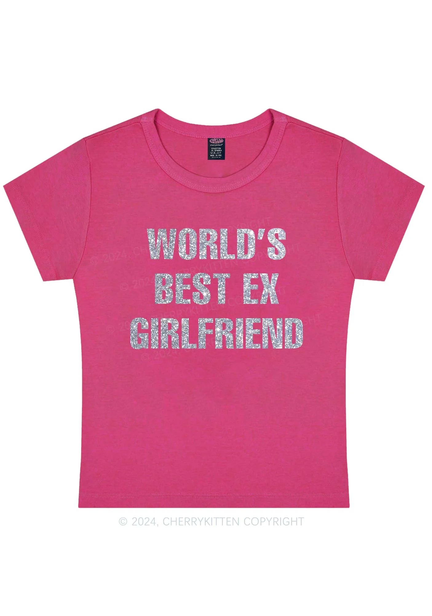 Glitter Best Ex Girlfriend Y2K Baby Tee Cherrykitten - Image 6