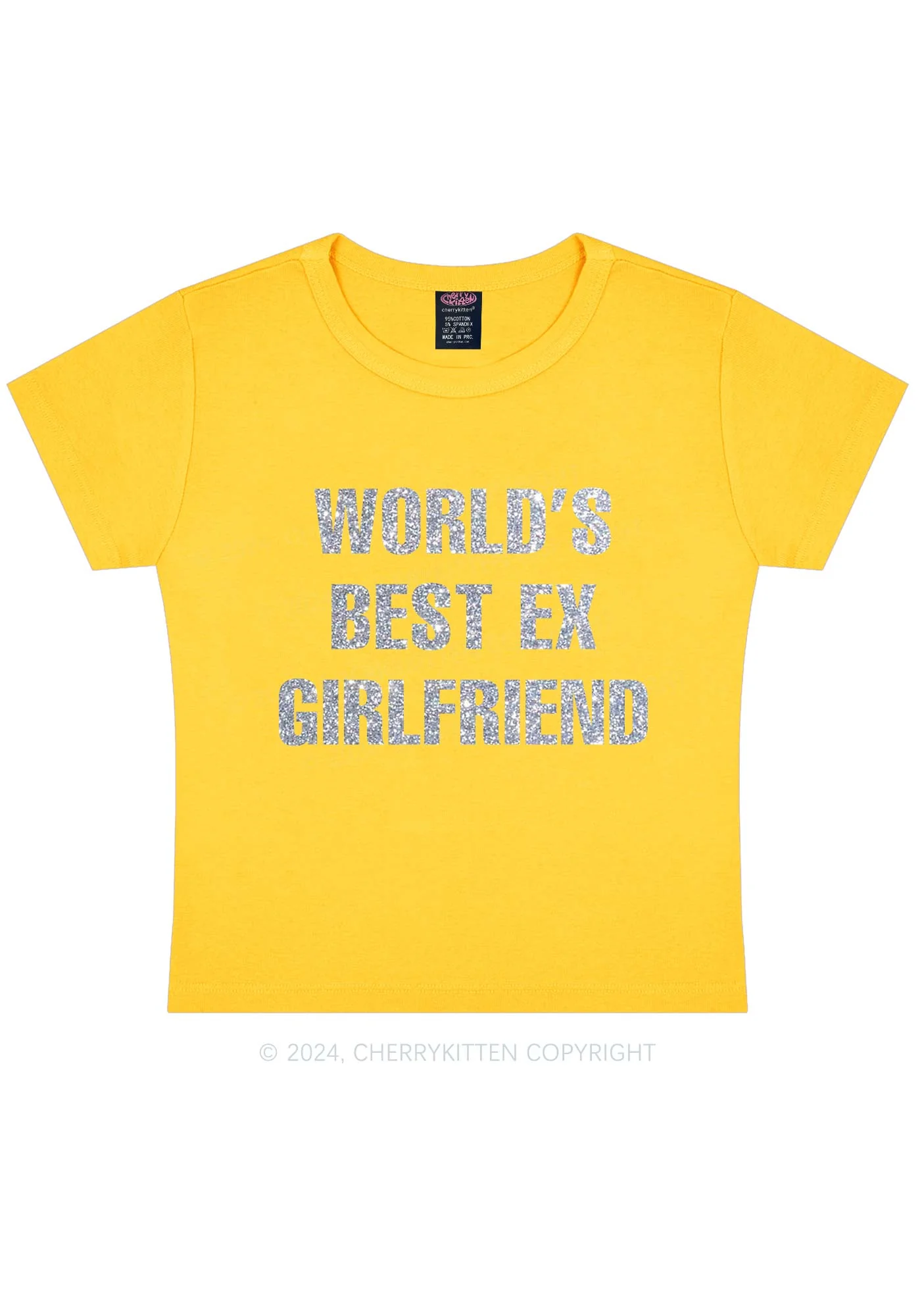 Glitter Best Ex Girlfriend Y2K Baby Tee Cherrykitten - Image 8