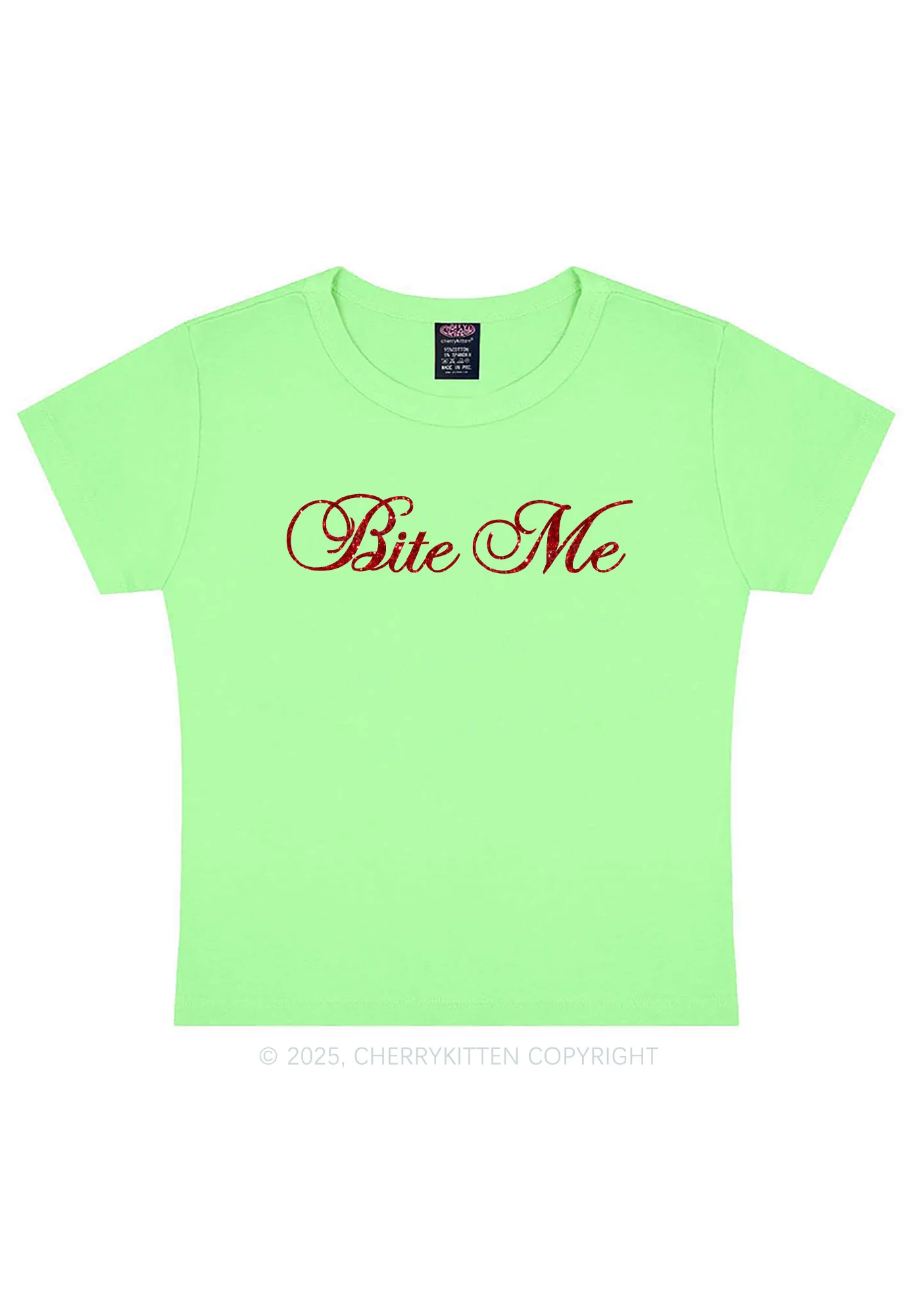 Glitter Bite Me Y2K Baby Tee Cherrykitten - Image 12