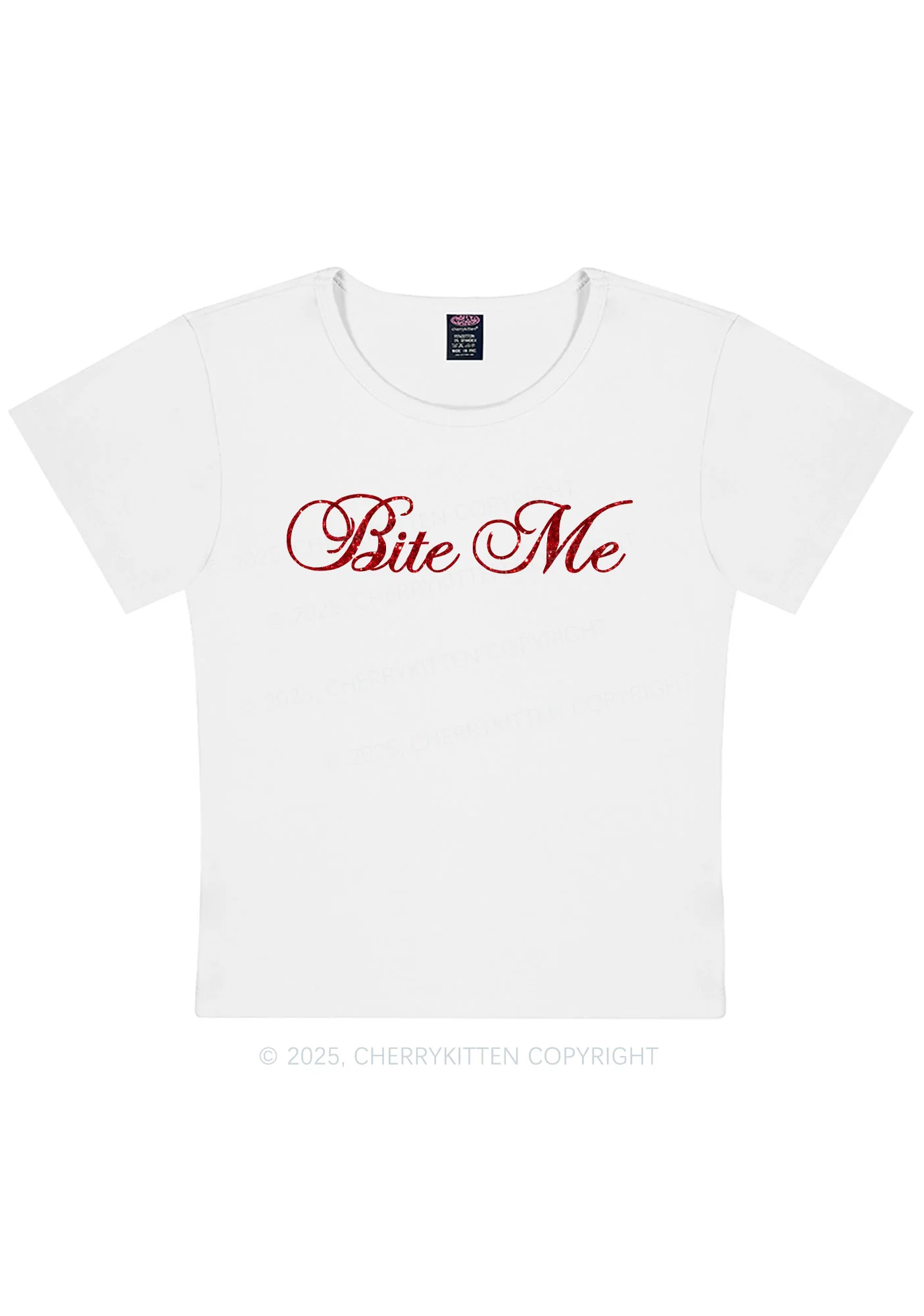 Glitter Bite Me Y2K Baby Tee Cherrykitten - Image 5