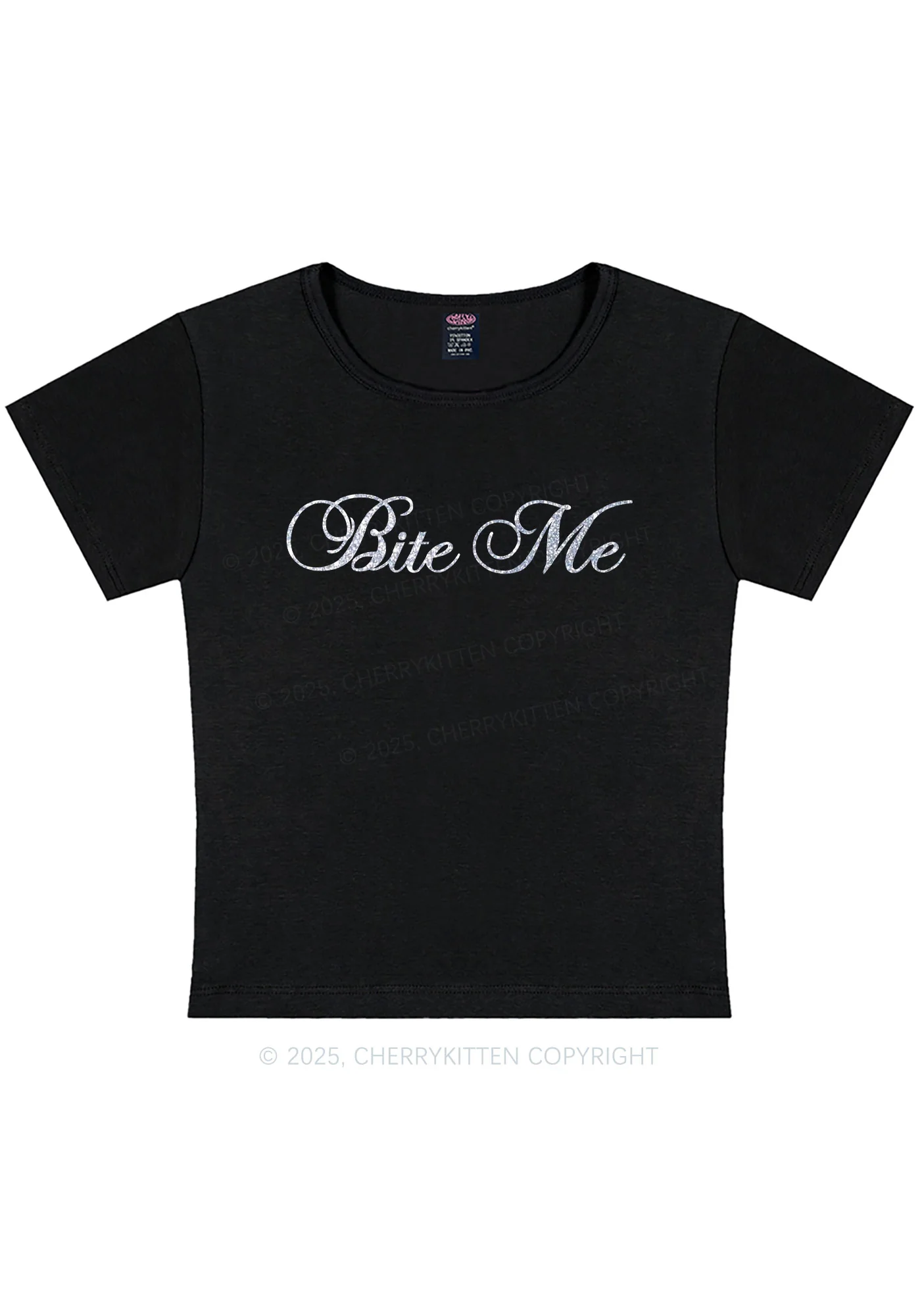 Glitter Bite Me Y2K Baby Tee Cherrykitten - Image 6