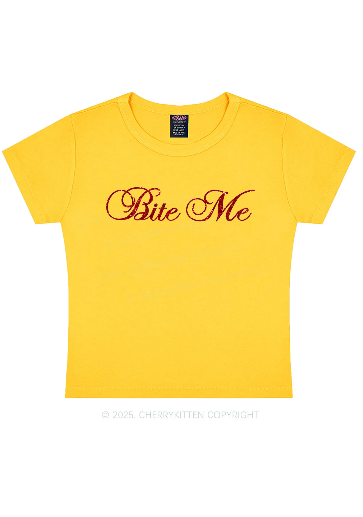 Glitter Bite Me Y2K Baby Tee Cherrykitten - Image 9