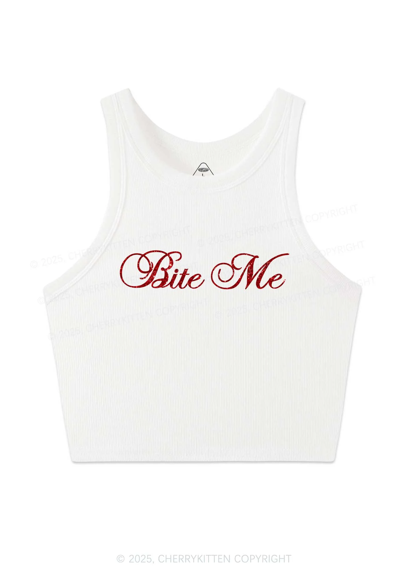 Glitter Bite Me Y2K Crop Tank Top Cherrykitten - Image 4