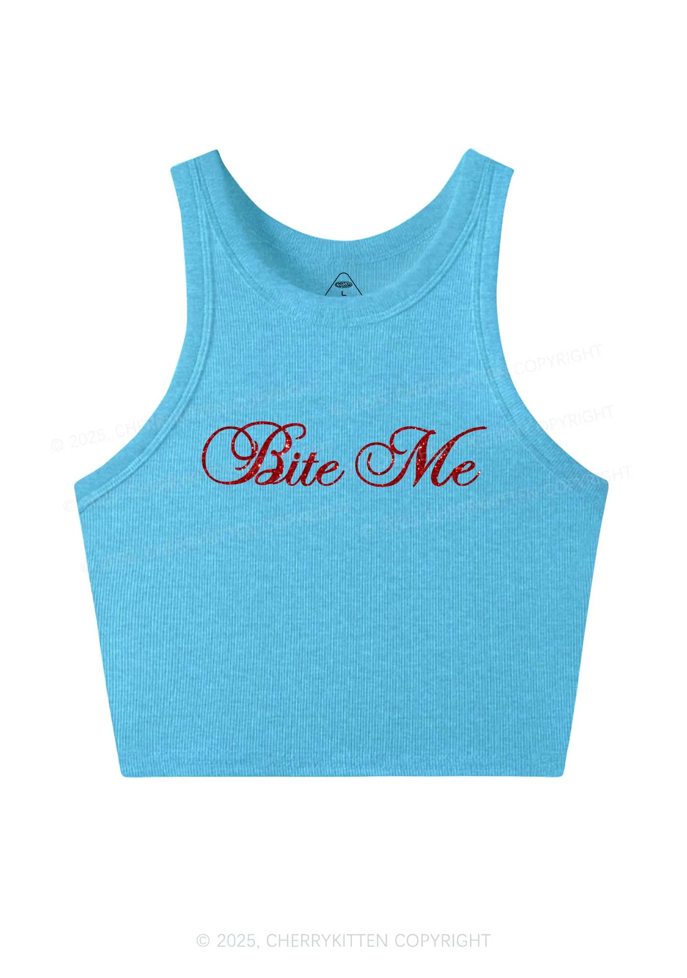 Glitter Bite Me Y2K Crop Tank Top Cherrykitten - Image 5