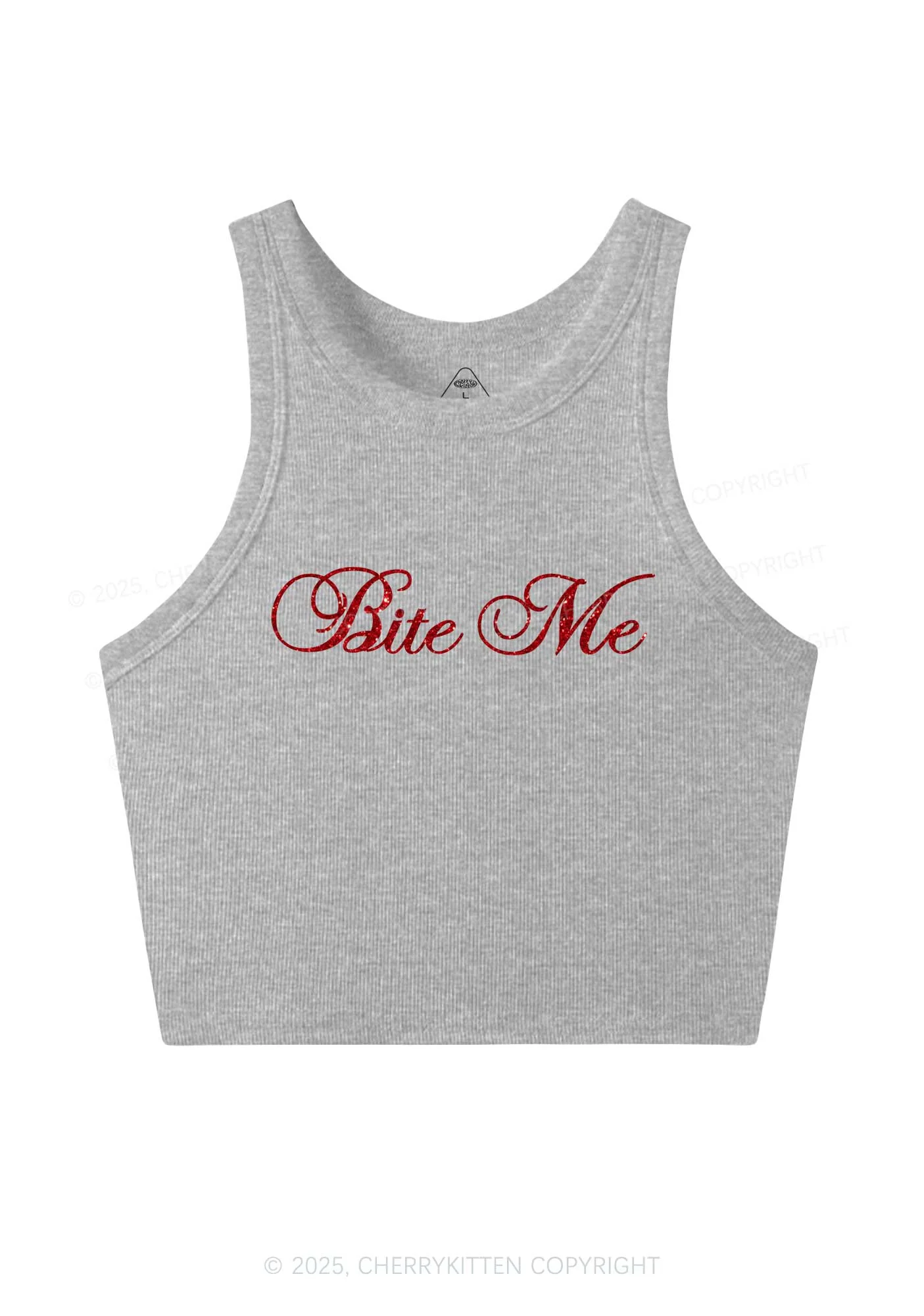 Glitter Bite Me Y2K Crop Tank Top Cherrykitten - Image 6