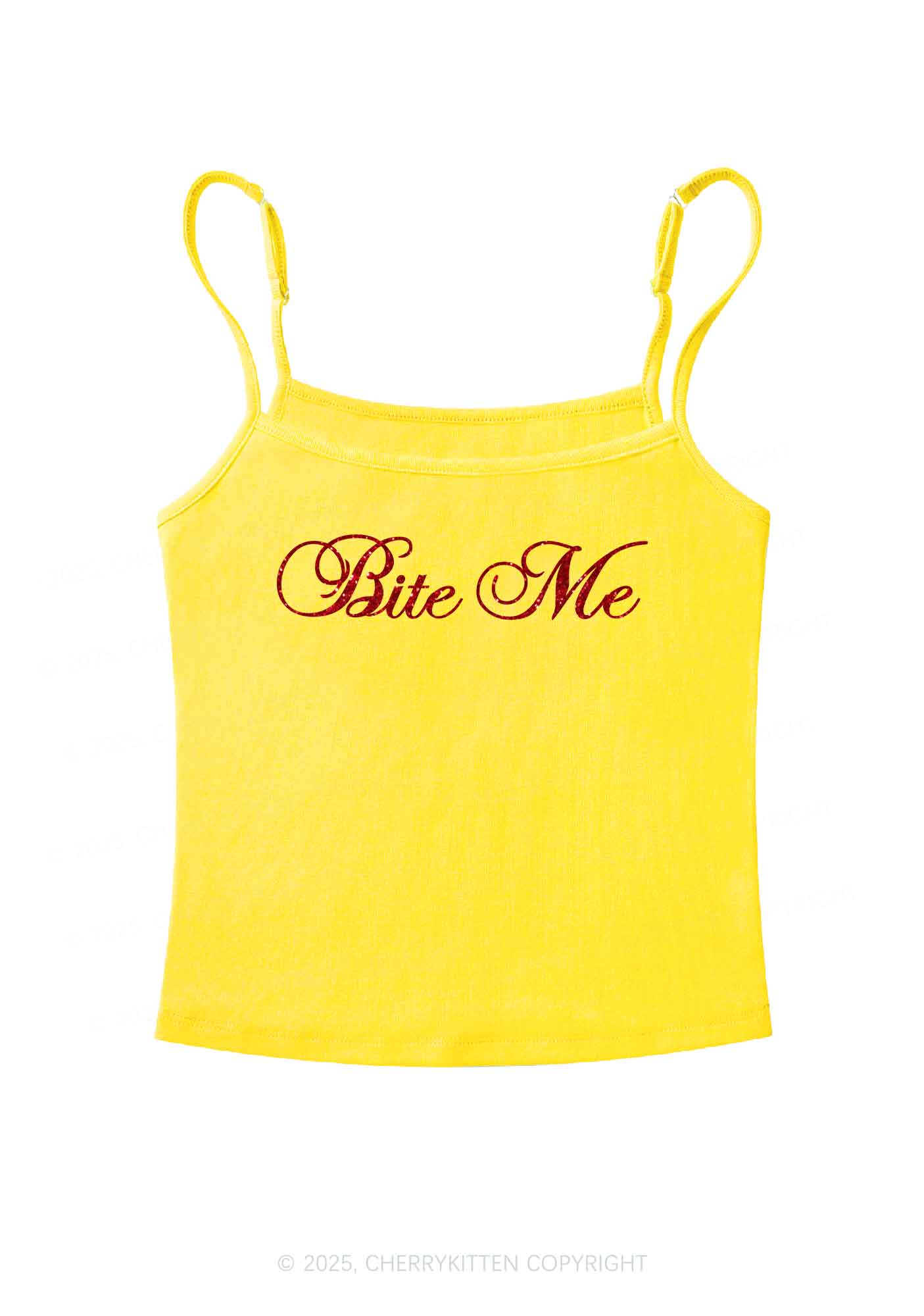 Glitter Bite Me Y2K Spaghetti Strap Cami Cherrykitten - Image 7