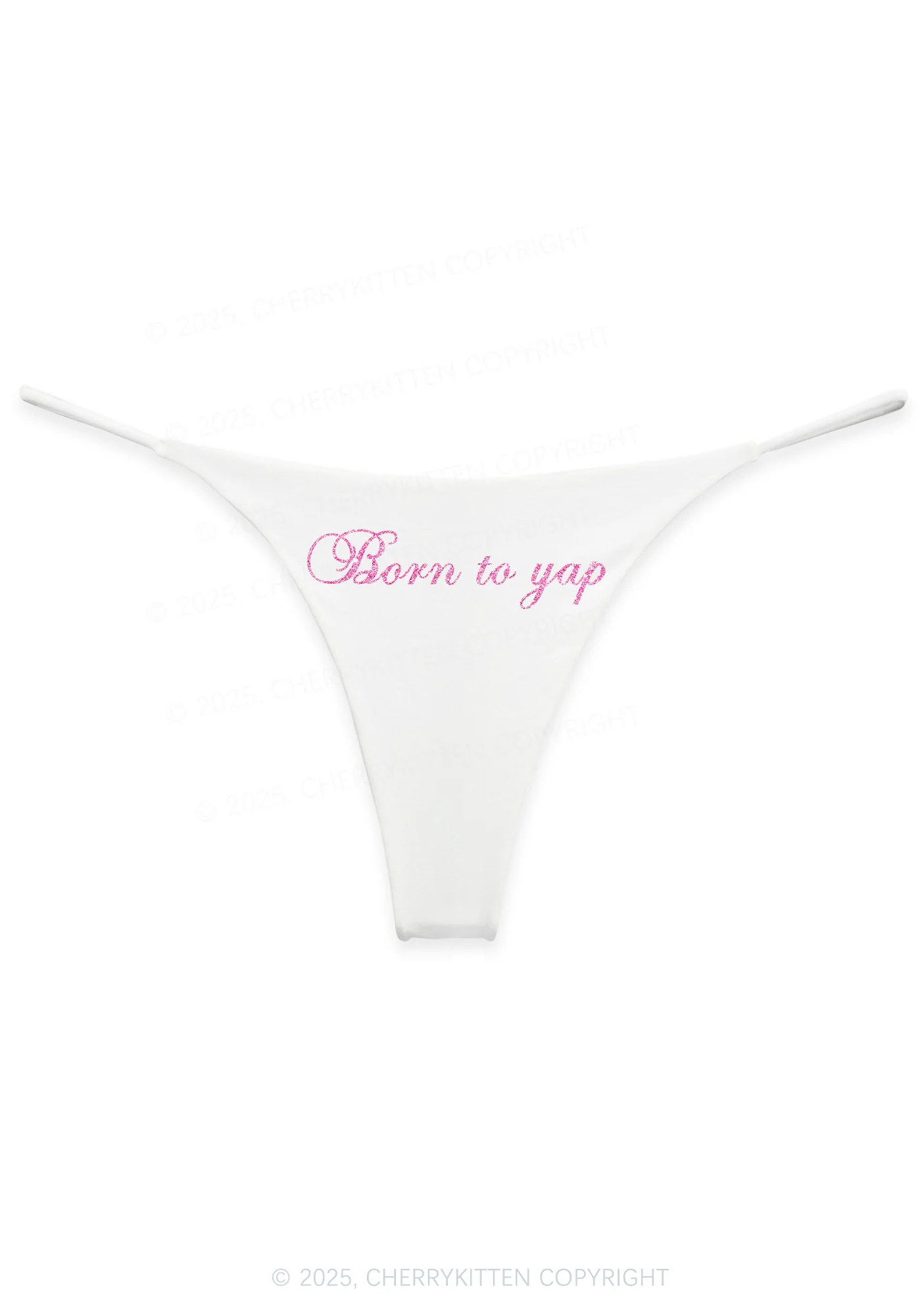 Glitter Born To Yap Y2K Bikini String Thong Cherrykitten - Image 5