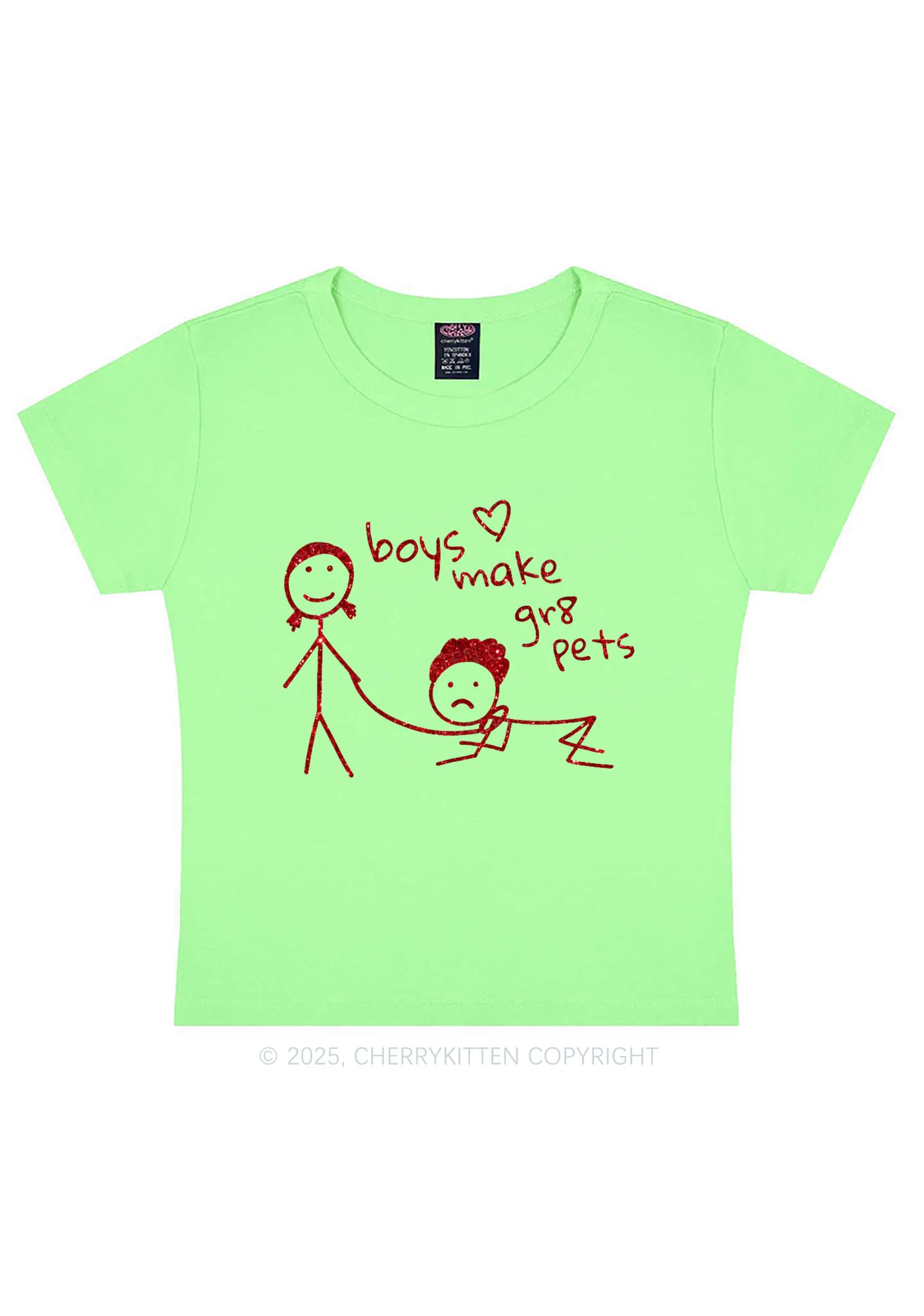 Glitter Boys Make Gr8 Pets Y2K Baby Tee Cherrykitten - Image 13