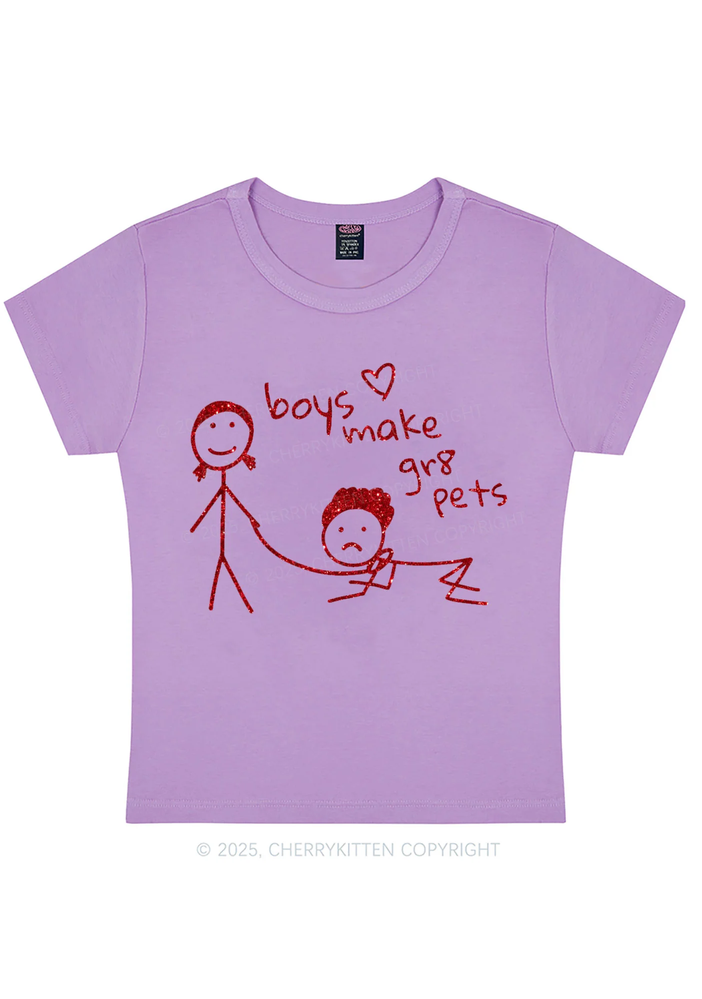 Glitter Boys Make Gr8 Pets Y2K Baby Tee Cherrykitten - Image 5