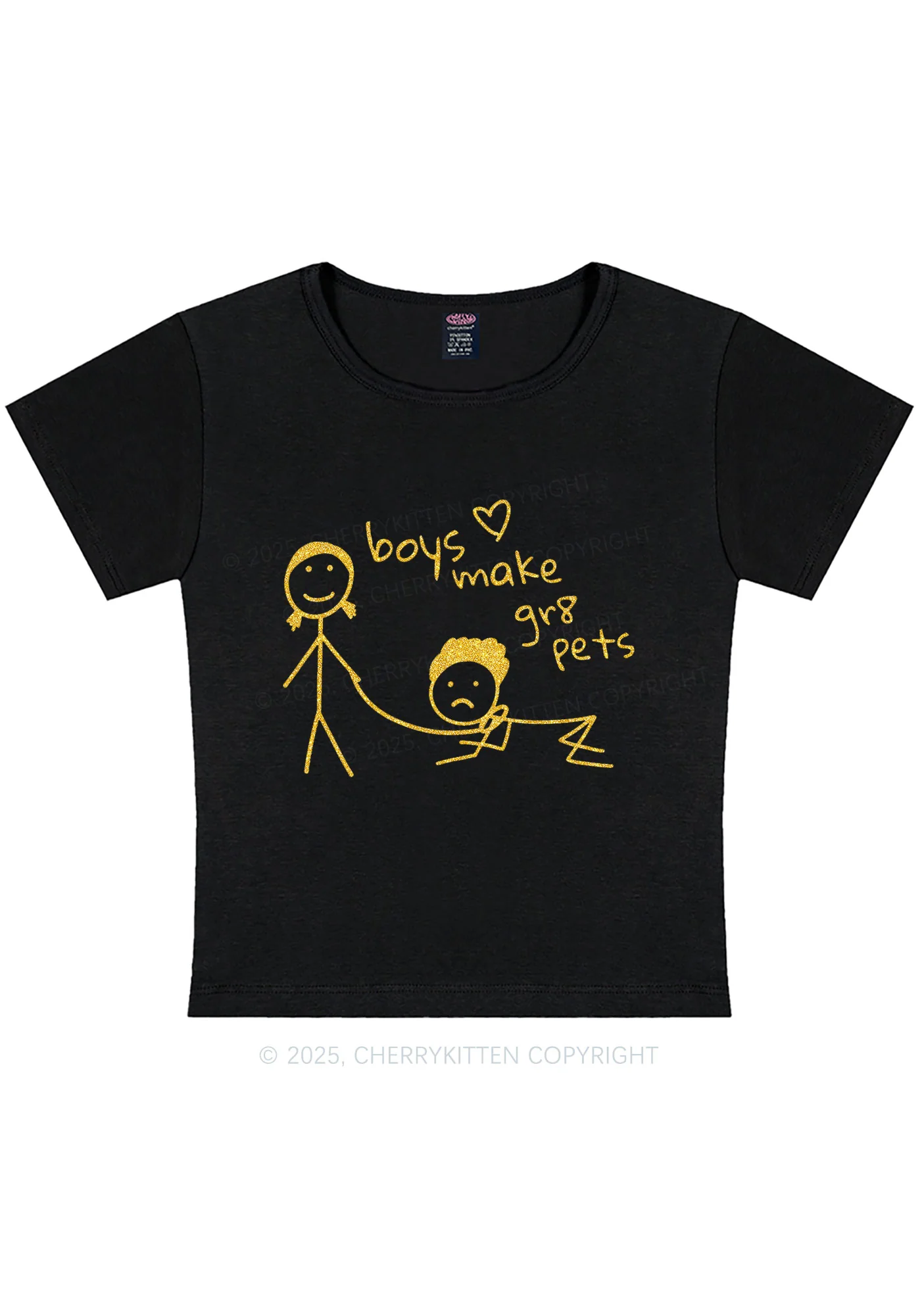Glitter Boys Make Gr8 Pets Y2K Baby Tee Cherrykitten - Image 6