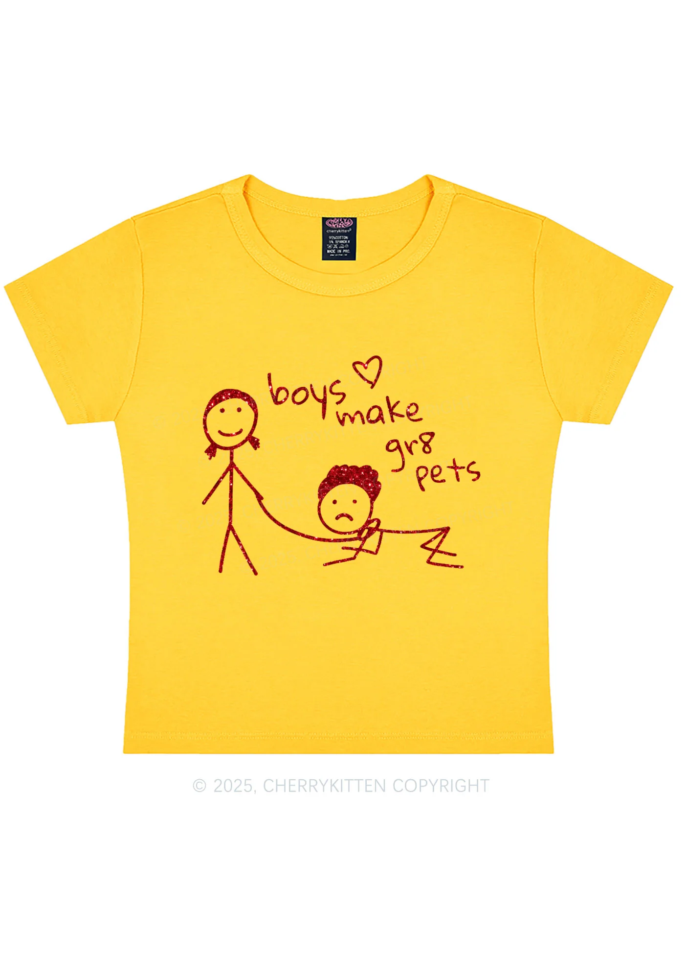 Glitter Boys Make Gr8 Pets Y2K Baby Tee Cherrykitten - Image 7