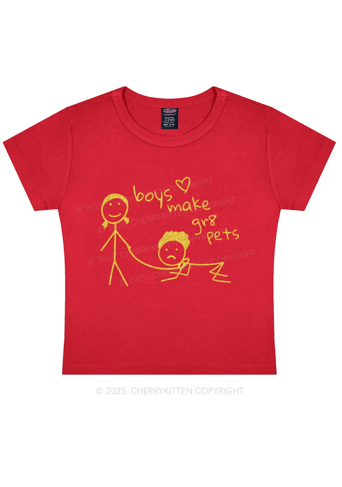 Glitter Boys Make Gr8 Pets Y2K Baby Tee Cherrykitten - Image 8