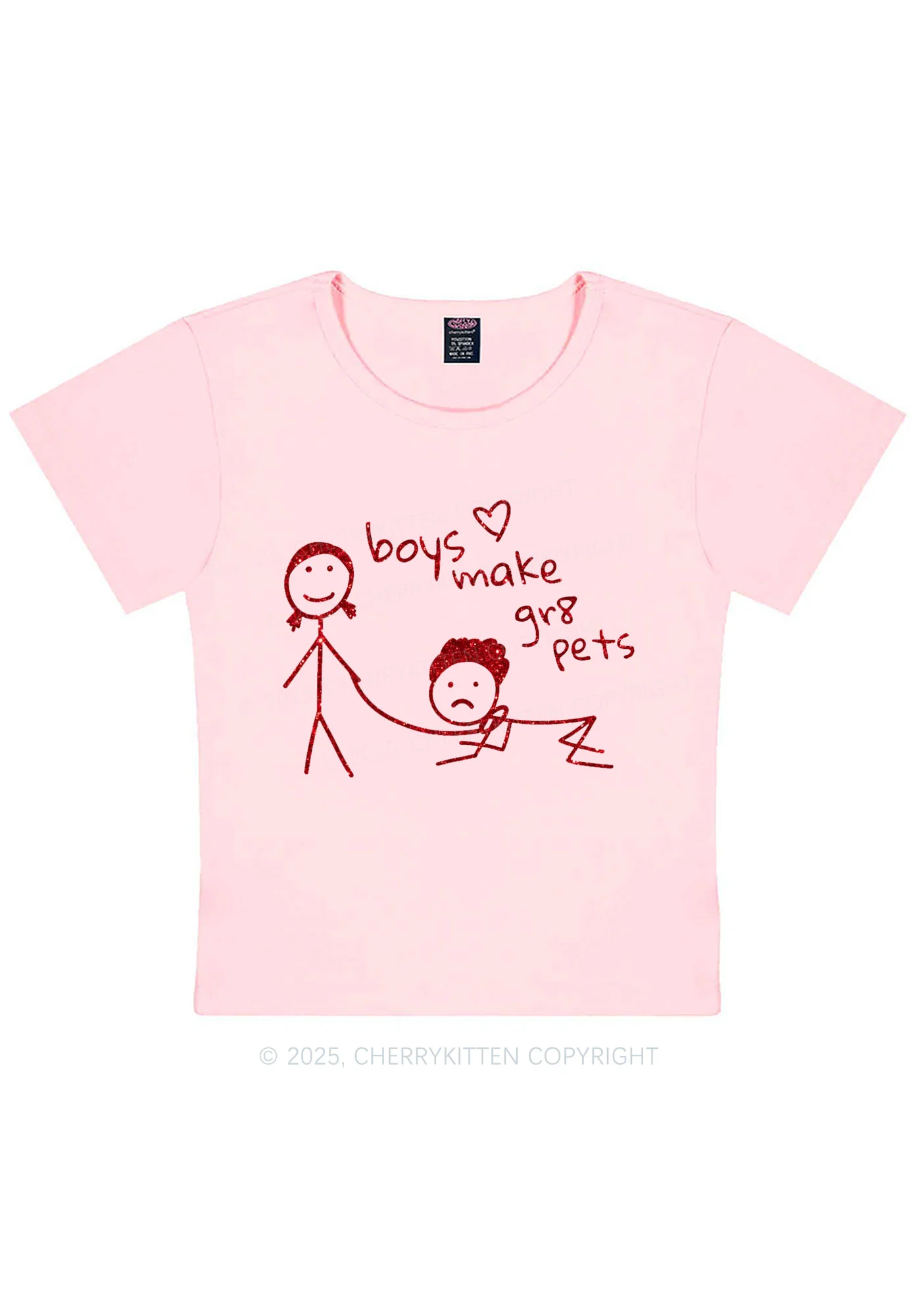 Glitter Boys Make Gr8 Pets Y2K Baby Tee Cherrykitten - Image 9