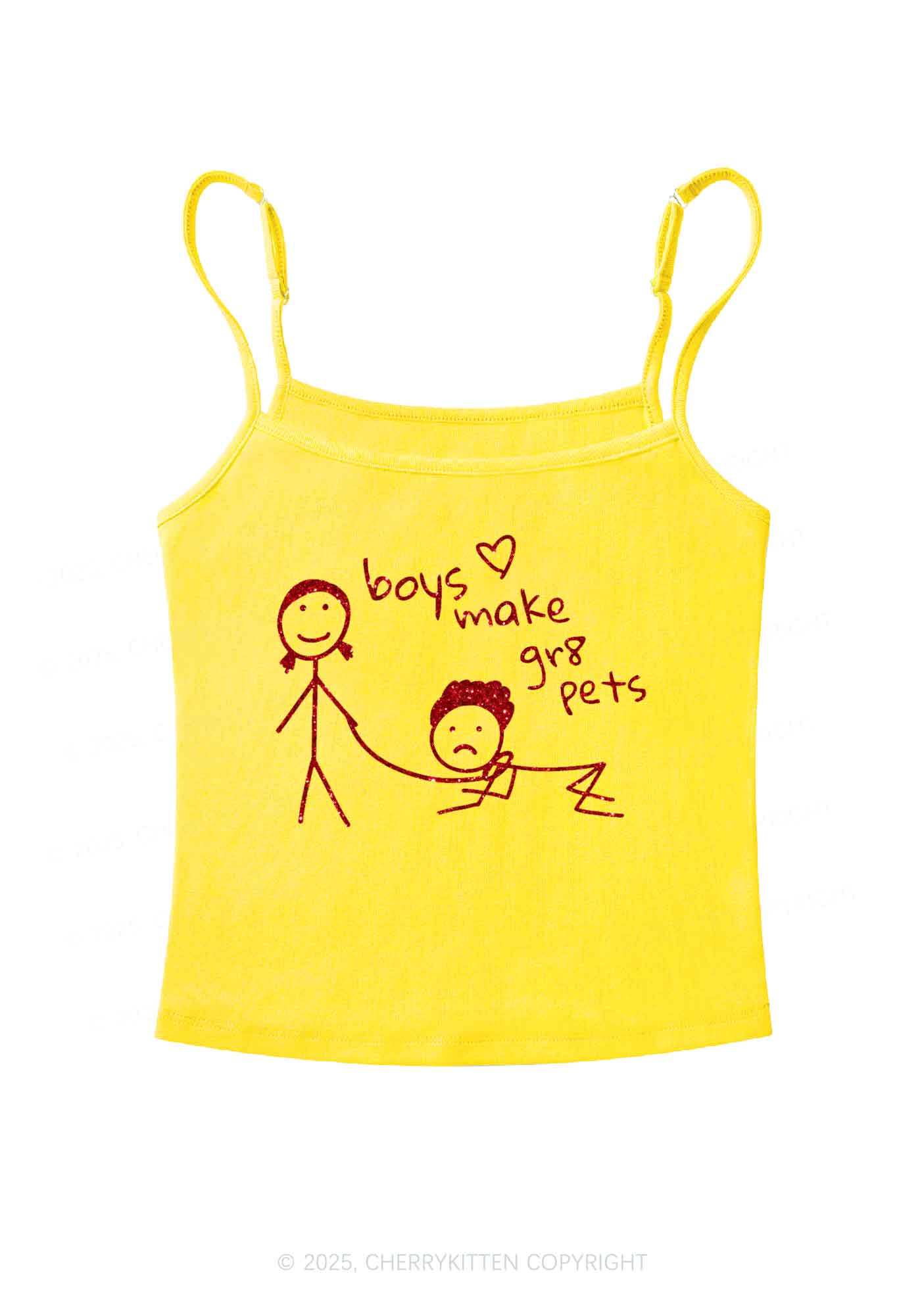 Glitter Boys Make Gr8 Pets Y2K Spaghetti Strap Cami Cherrykitten - Image 7