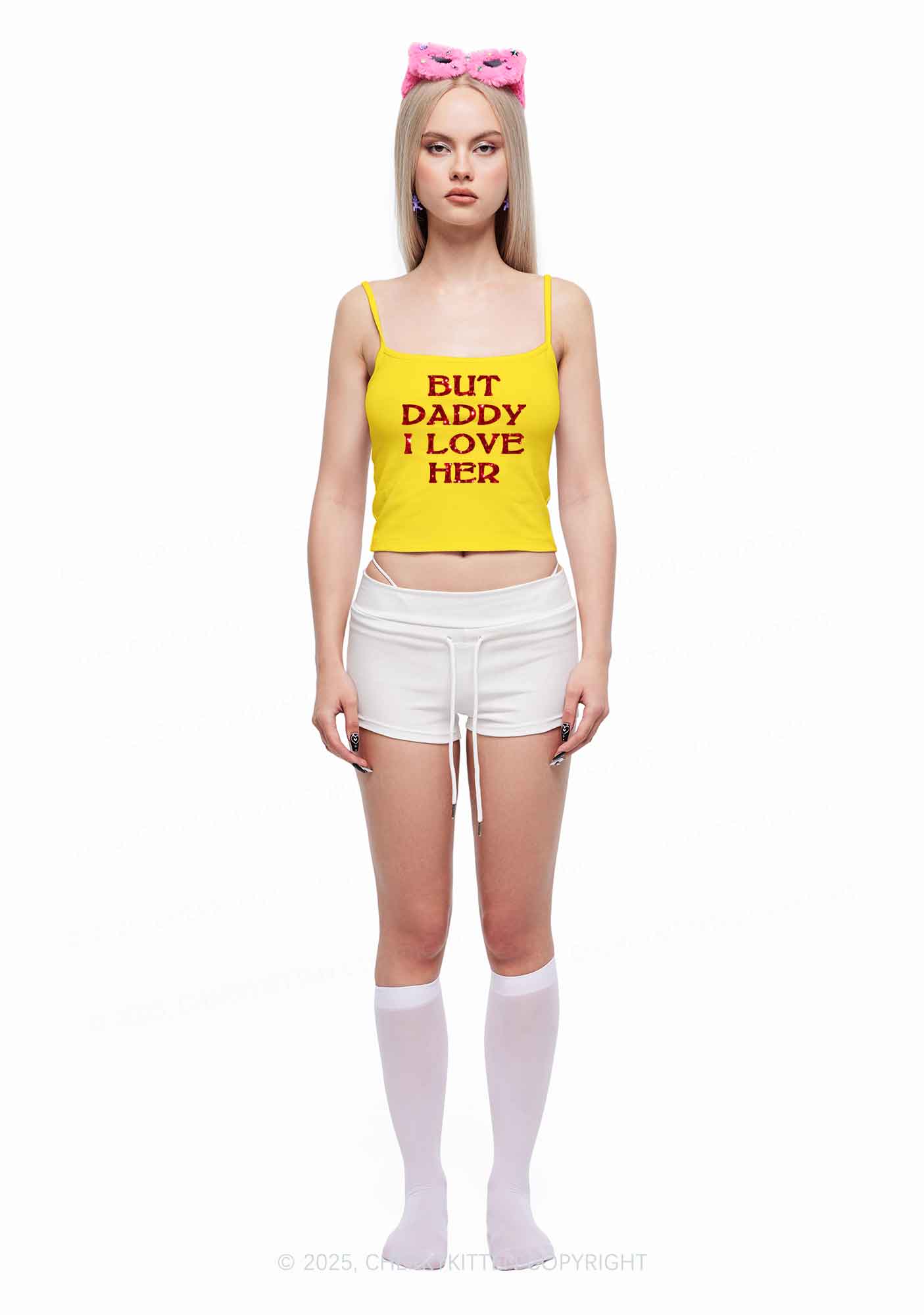 Glitter But Daddy I Love Her Y2K Spaghetti Strap Cami Cherrykitten - Image 2