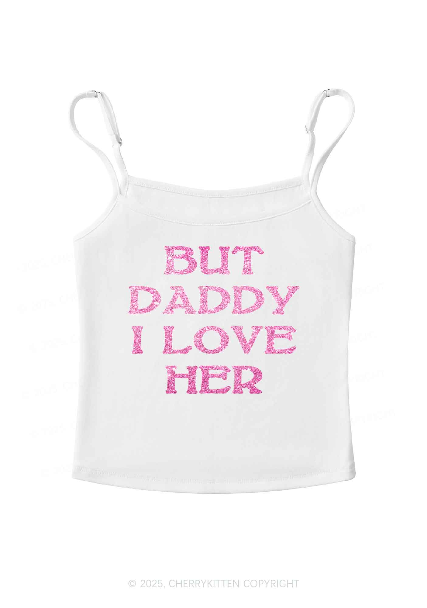 Glitter But Daddy I Love Her Y2K Spaghetti Strap Cami Cherrykitten - Image 5