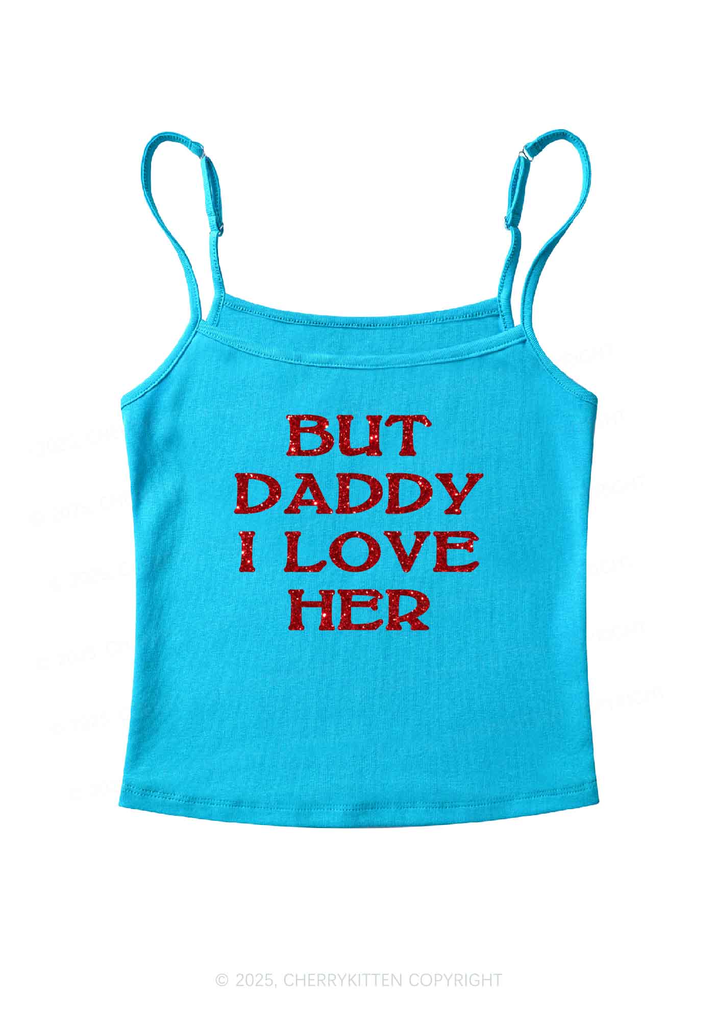 Glitter But Daddy I Love Her Y2K Spaghetti Strap Cami Cherrykitten - Image 7