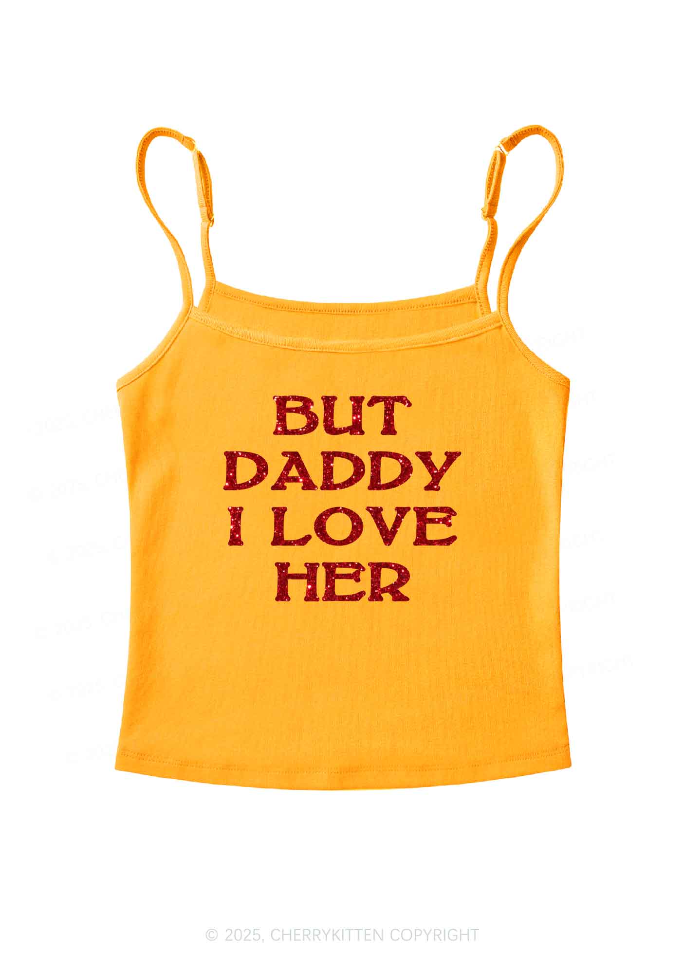Glitter But Daddy I Love Her Y2K Spaghetti Strap Cami Cherrykitten - Image 8