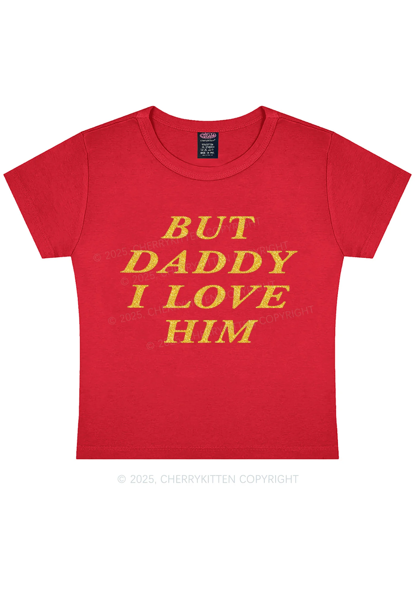 Glitter But Daddy I Love Him Y2K Baby Tee Cherrykitten - Image 6