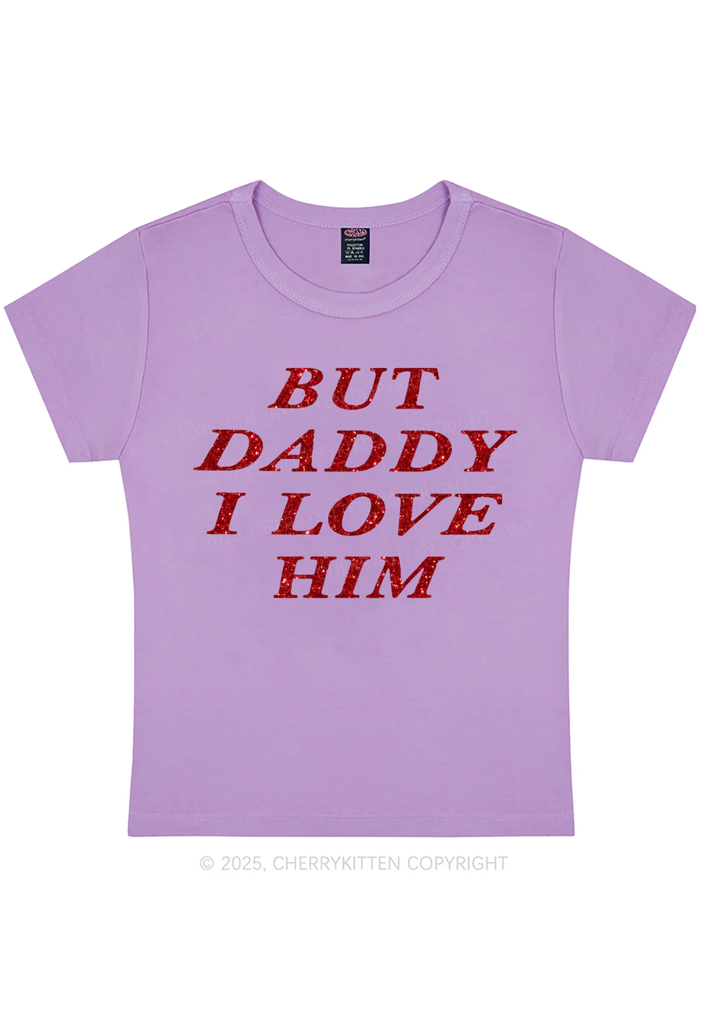 Glitter But Daddy I Love Him Y2K Baby Tee Cherrykitten - Image 8